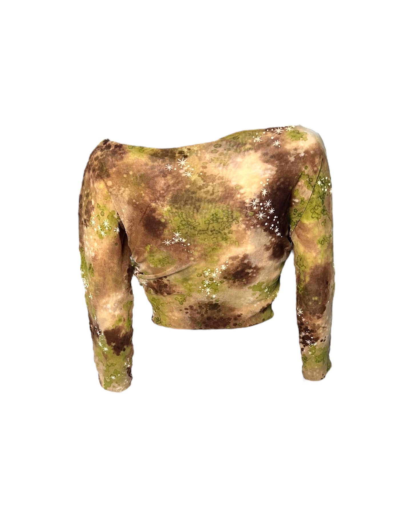 Vintage Moschino Sheer Camouflage Crop Top