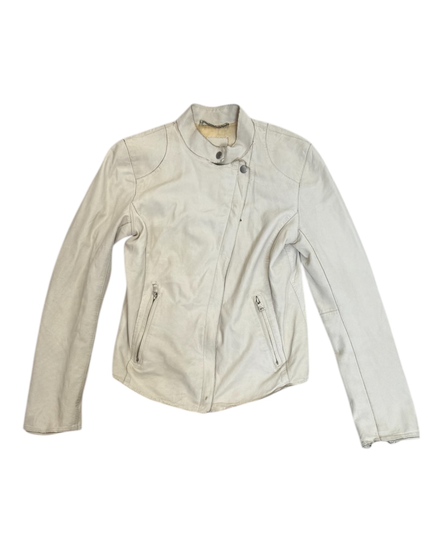 Vintage Banana Republic White Leather Jacket