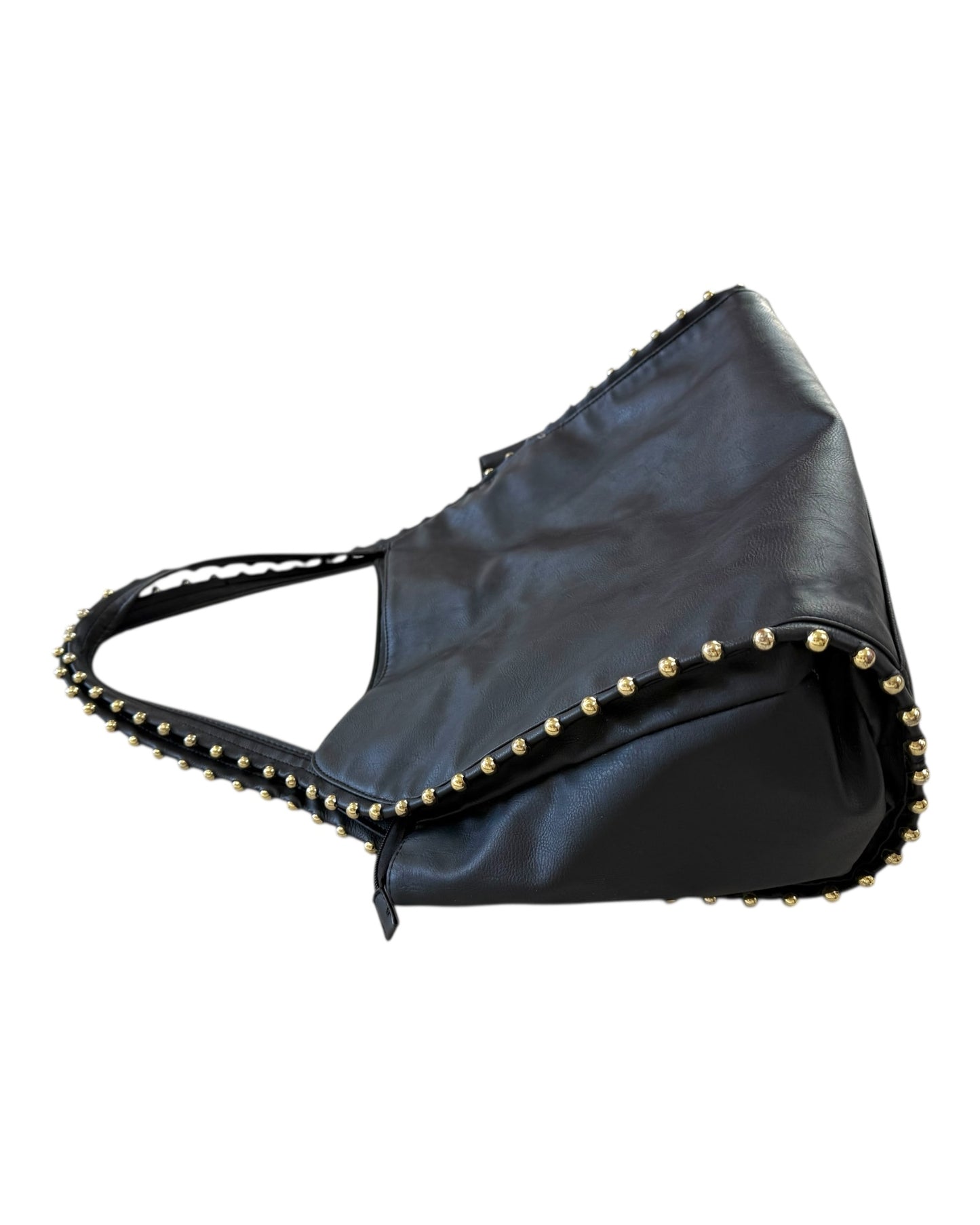 Vintage Black Studded Hobo Bag
