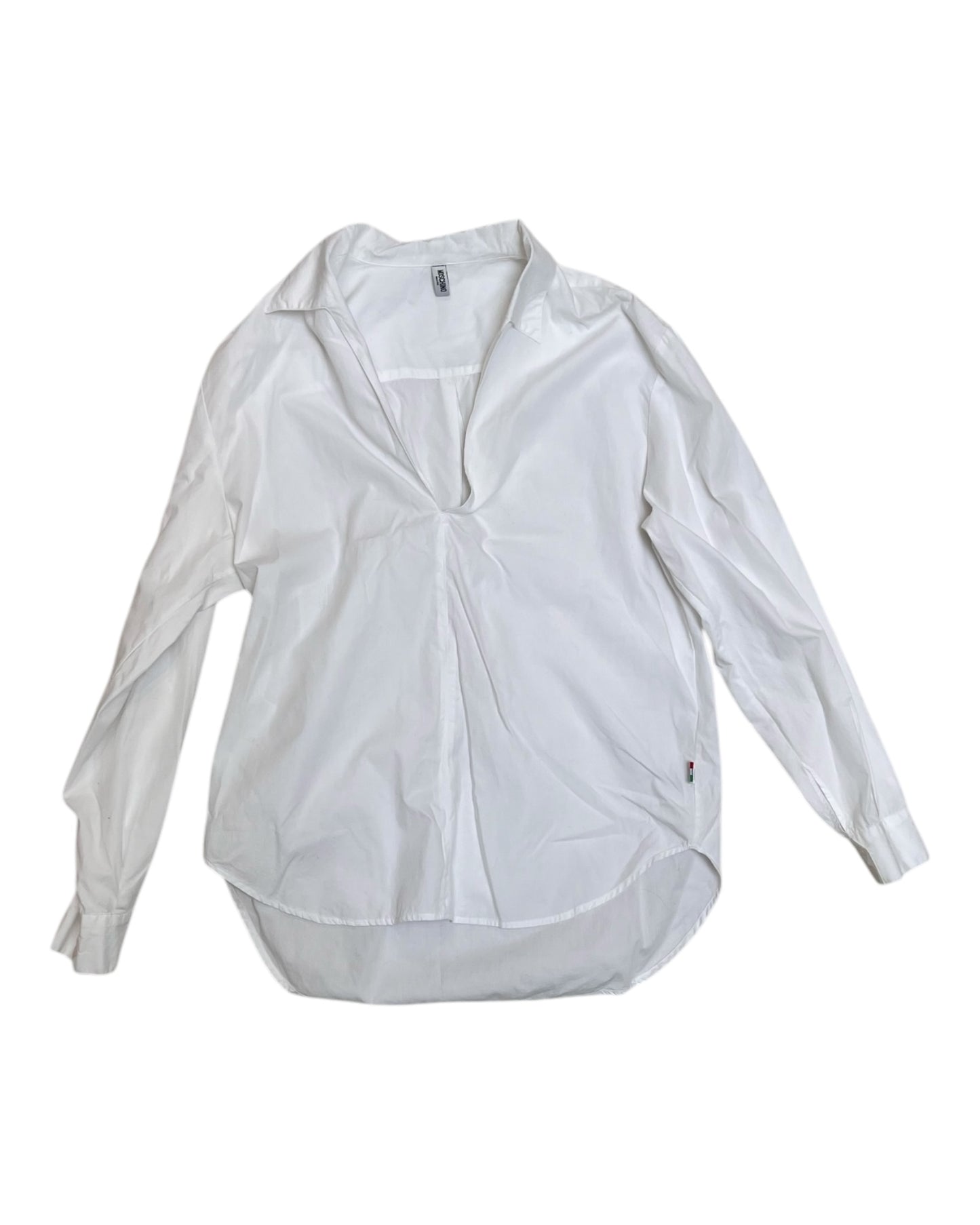 Vintage 2000s Moschino White Cotton Tunic Blouse