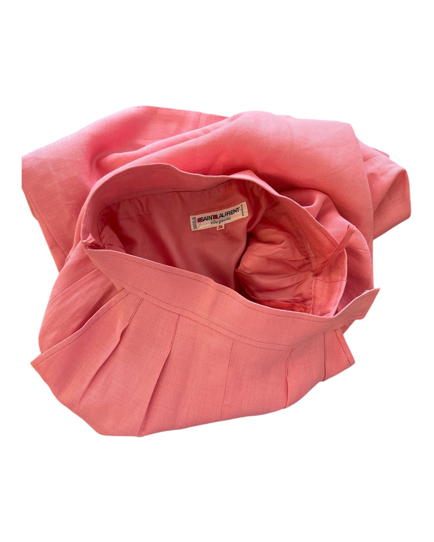 Vintage 1980s Yves Saint Laurent Knee-Length Pink Skirt