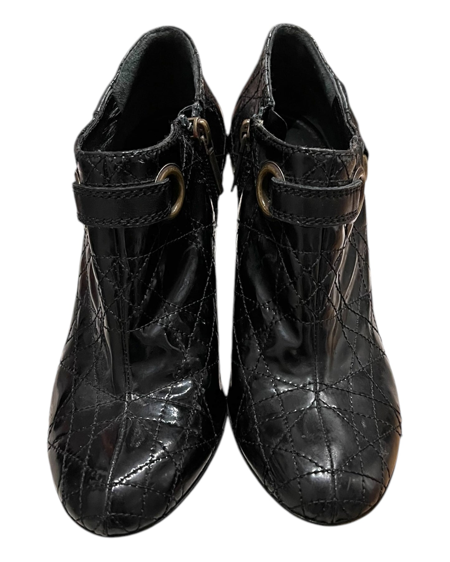Vintage Dior Black Bootie Heels with Charm