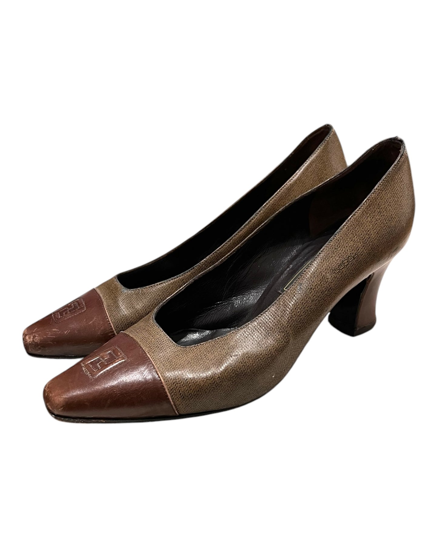 Vintage Fendi Brown Logo Pumps