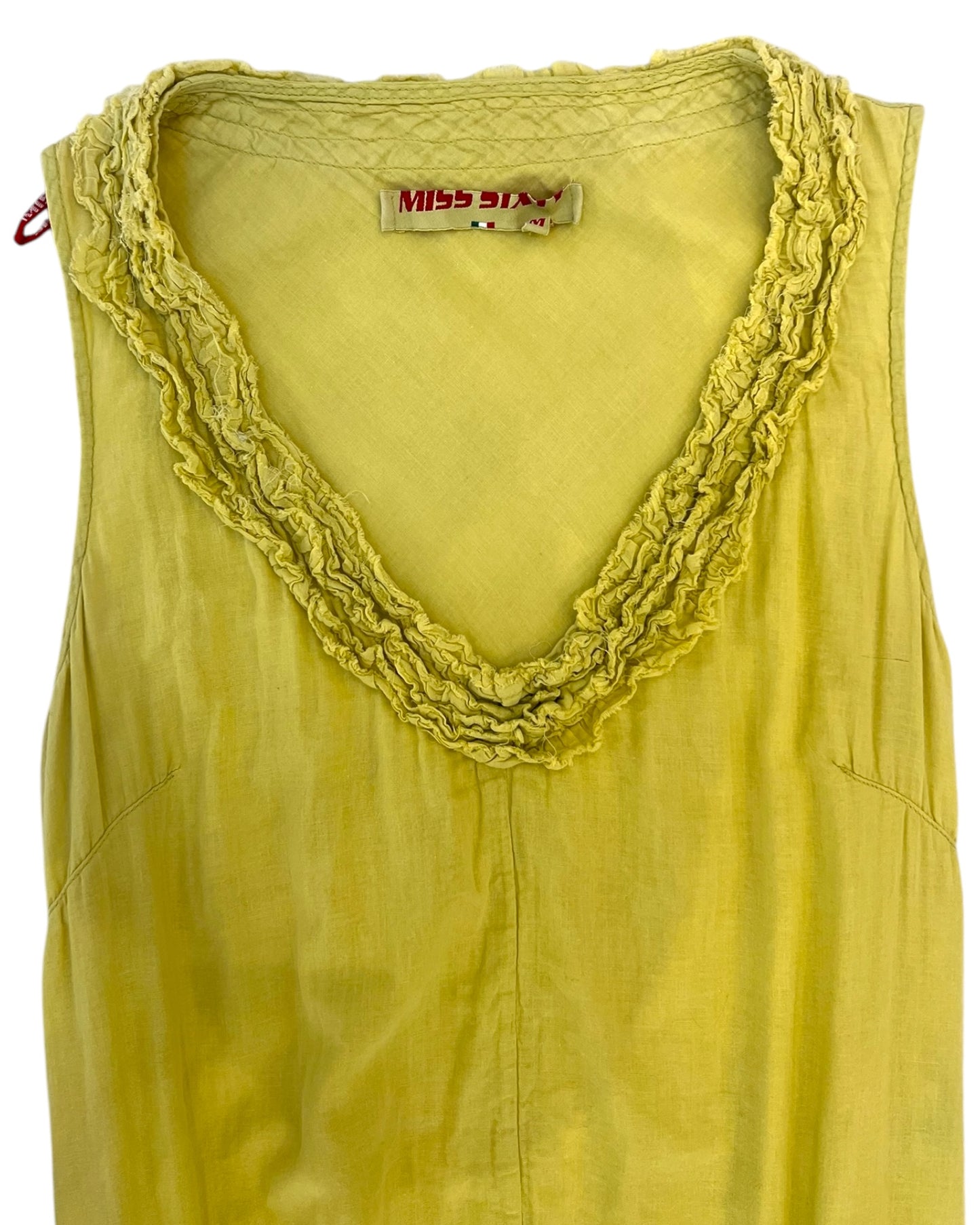 Vintage Miss Sixty Lime Green Drop-Waist Dress