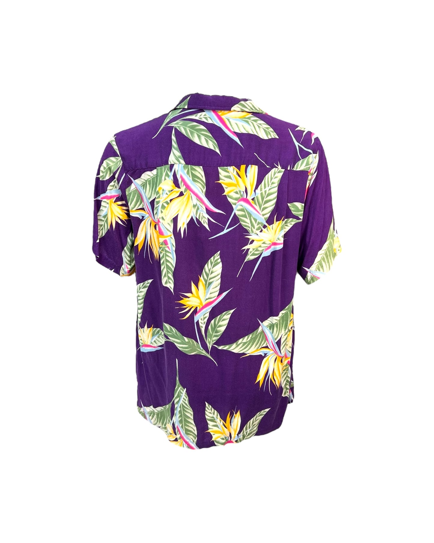 Vintage Purple Birds of Paradise Hawaiian Shirt