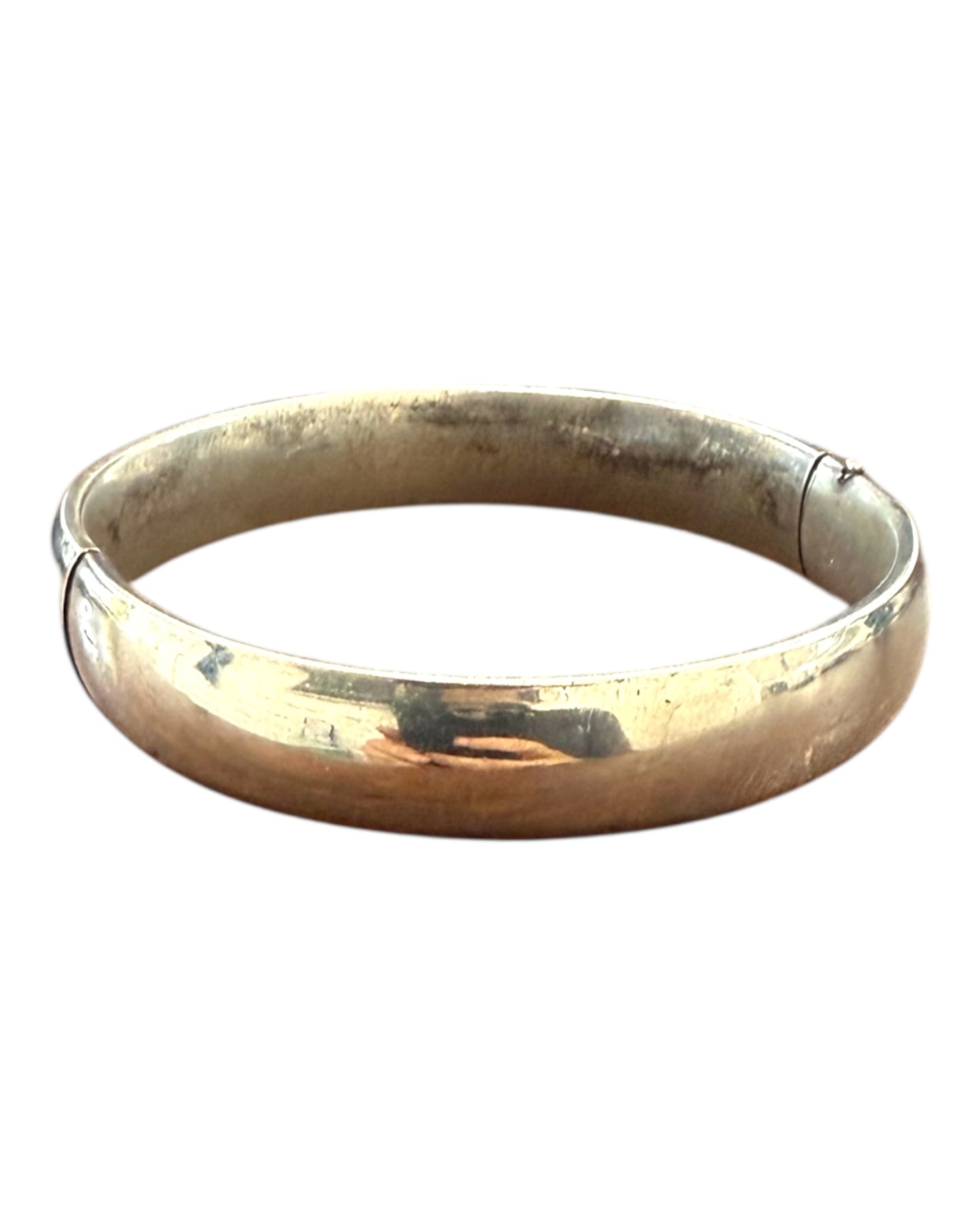 Vintage Etched Flower Silver Bangle