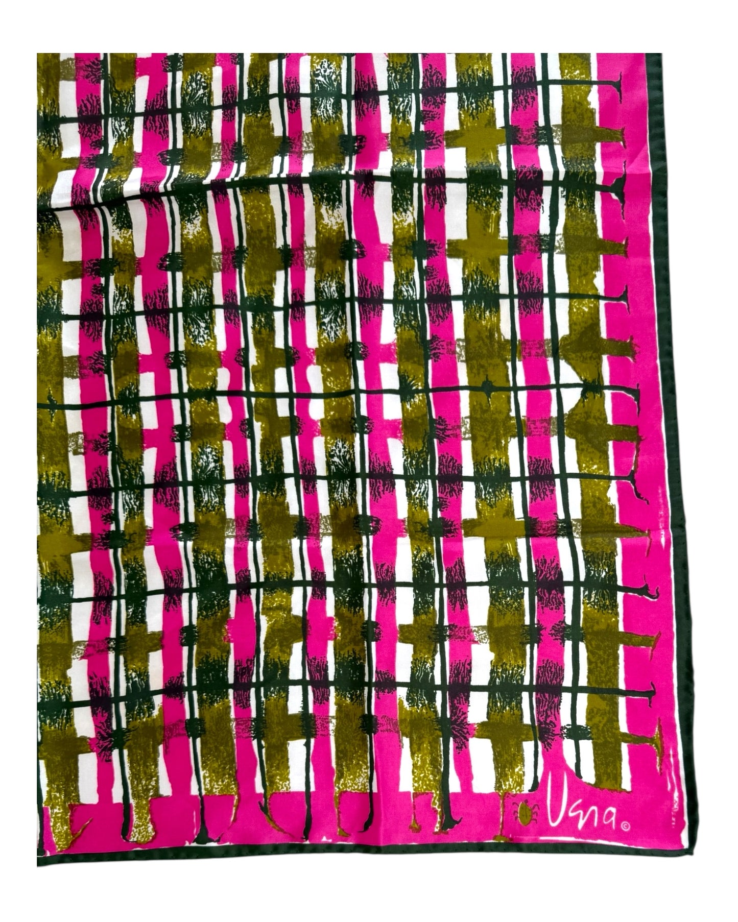 Vintage Vera Pink and Green Silk Scarf