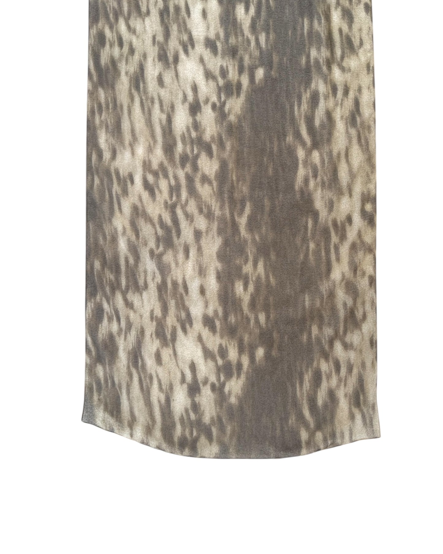 Vintage Sheer Leopard Print Silk Skinny Scarf