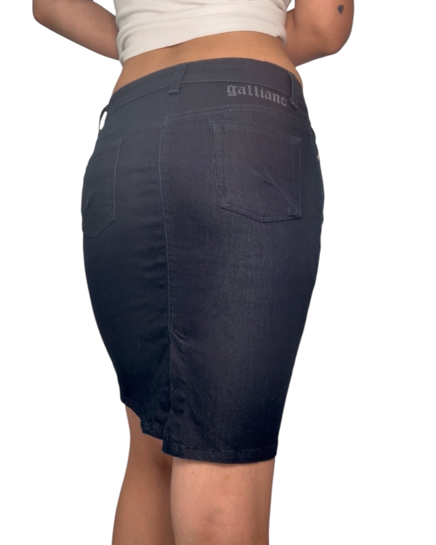 Vintage Galliano Denim Logo Skirt