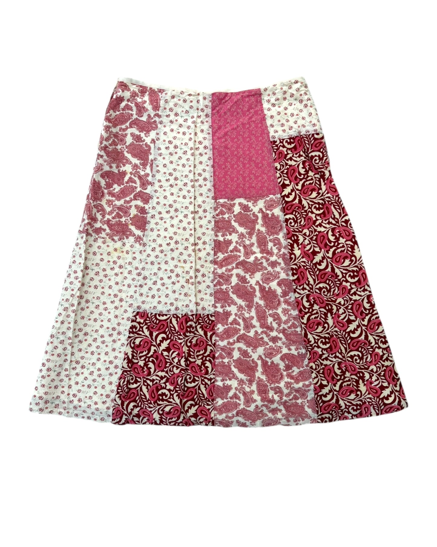 Vintage Pink Paisley Patchwork Skirt