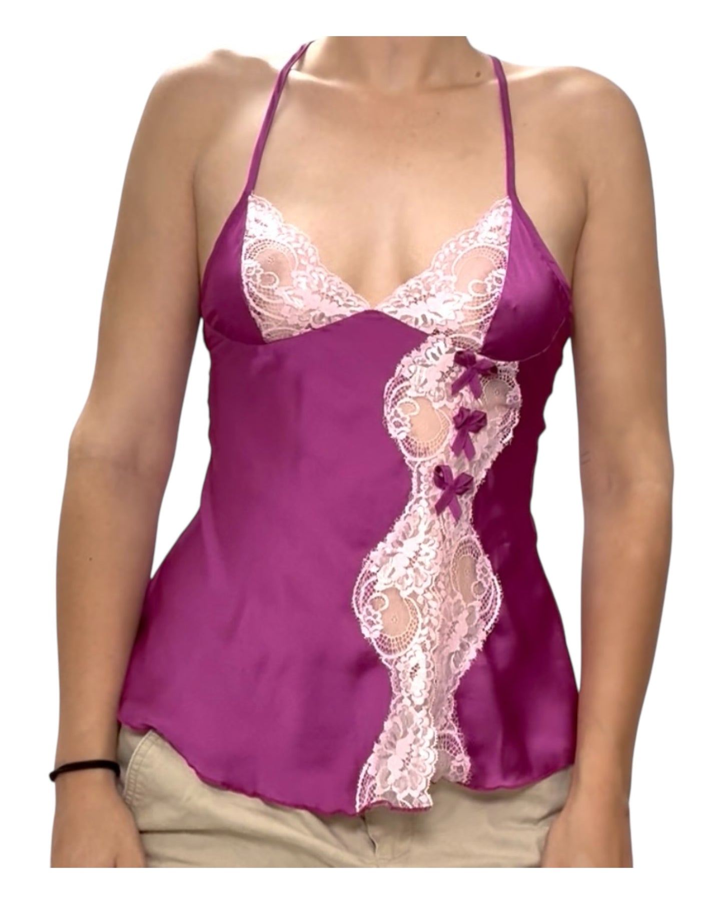 Vintage Purple Lacey Slip Tank