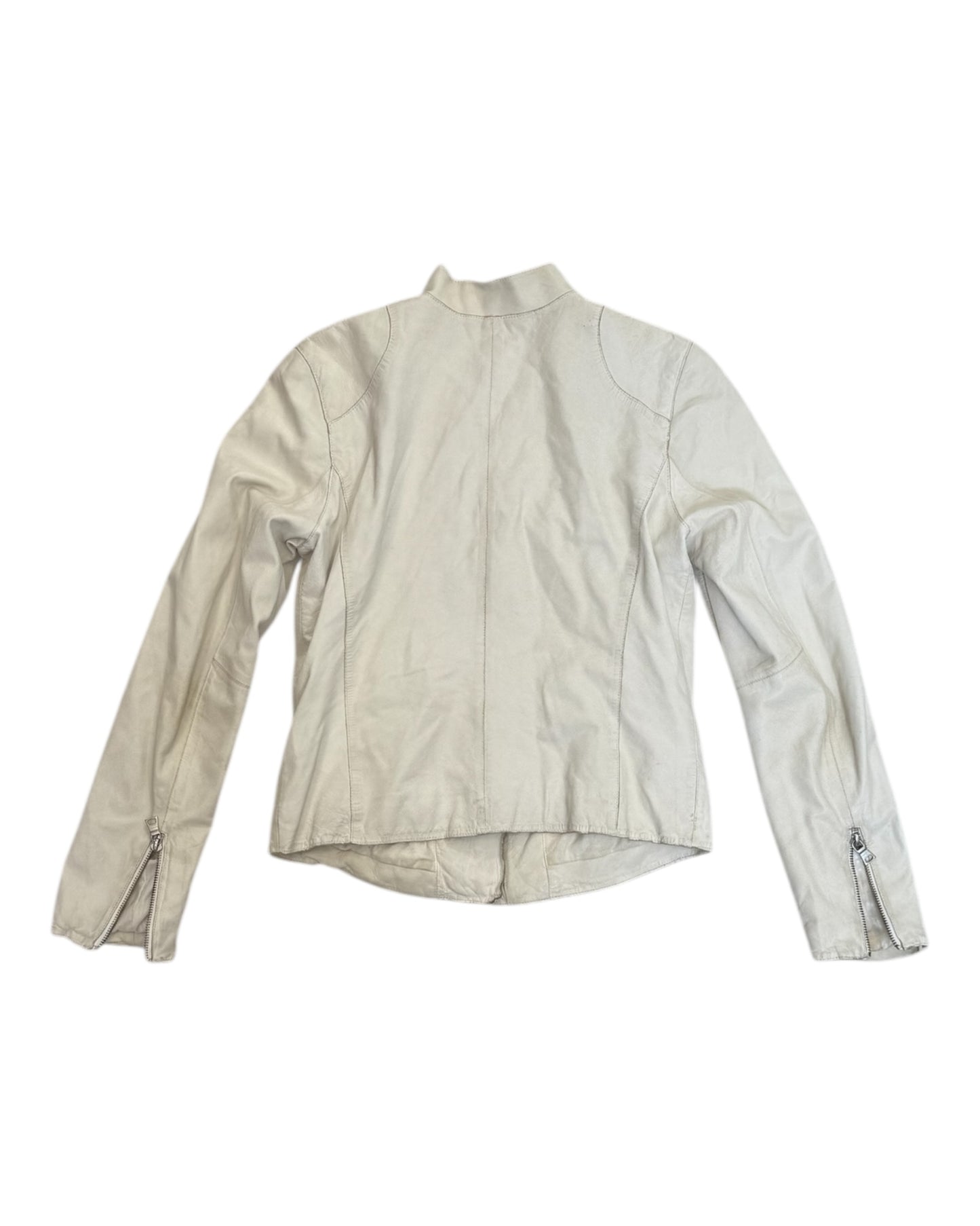 Vintage Banana Republic White Leather Jacket
