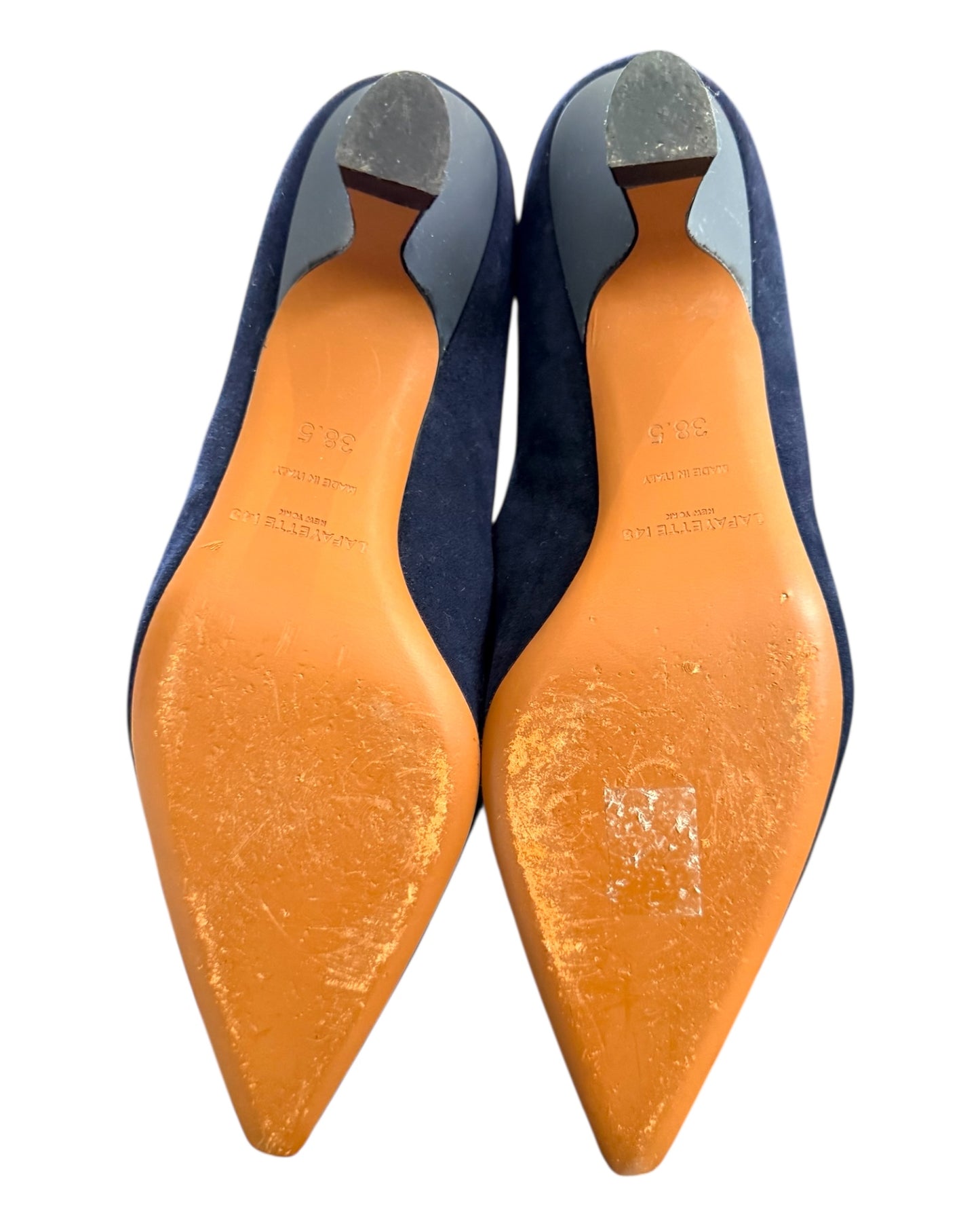 Pre-Loved Lafayette 148 Blue Suede Heels