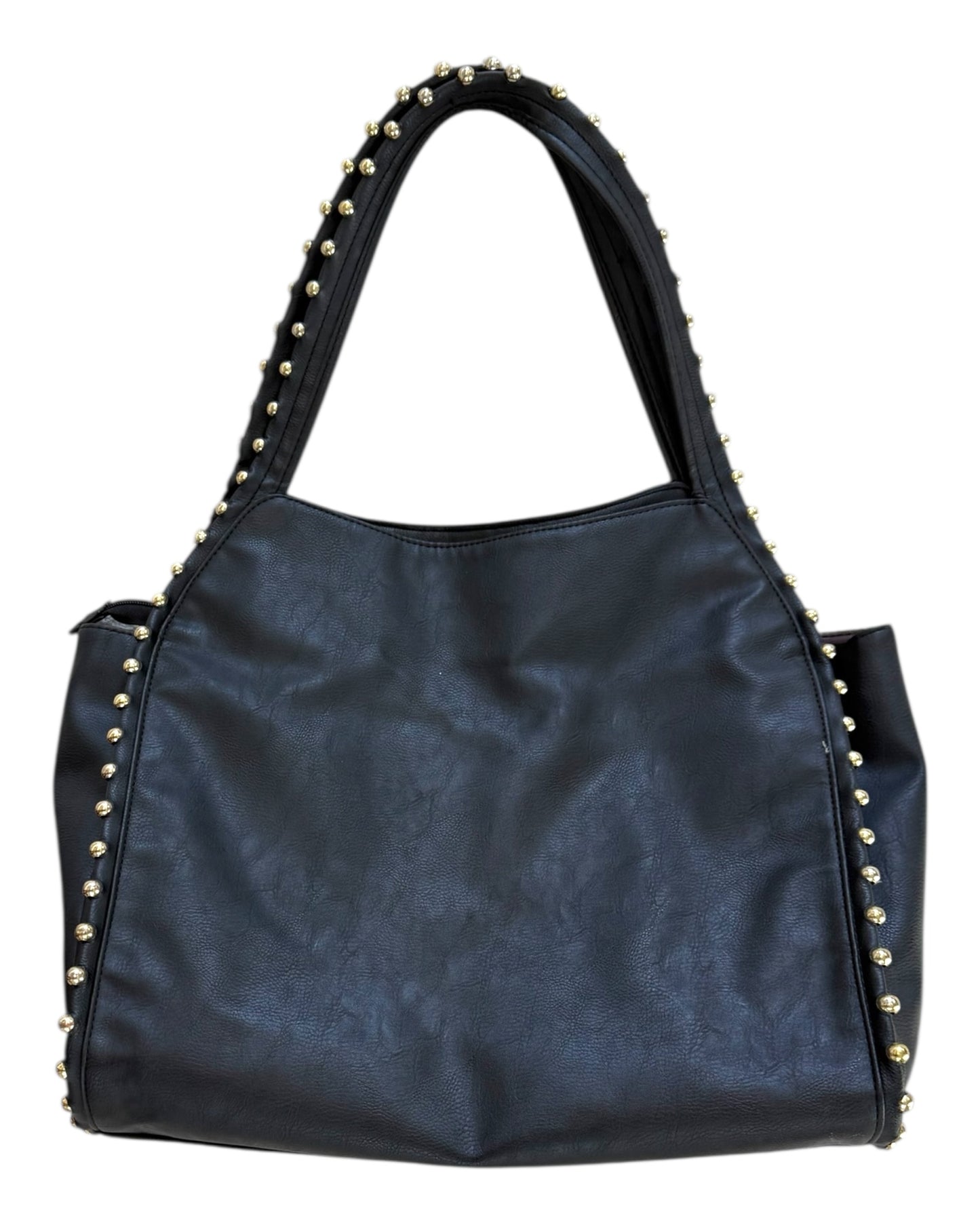 Vintage Black Studded Hobo Bag