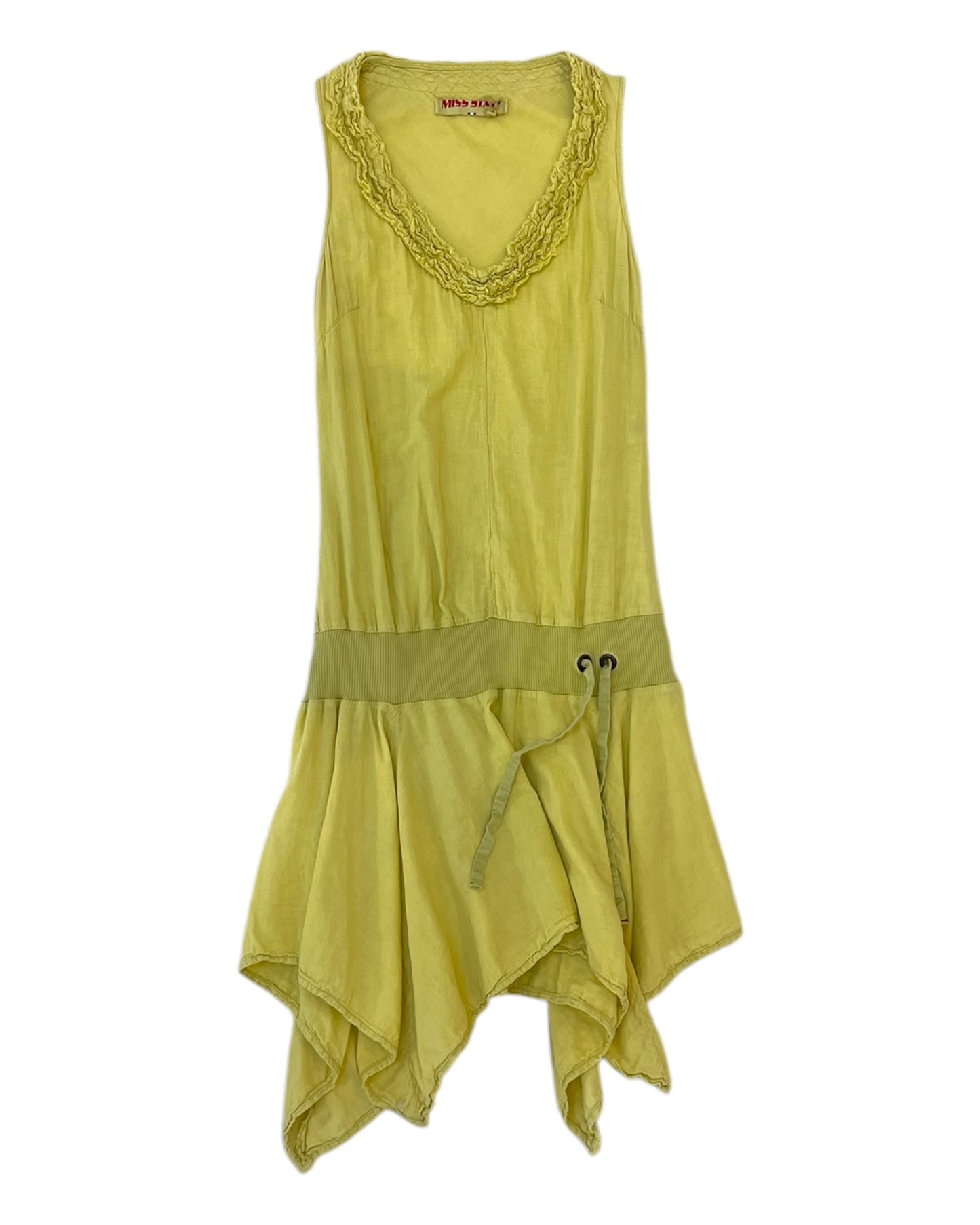 Vintage Miss Sixty Lime Green Drop-Waist Dress