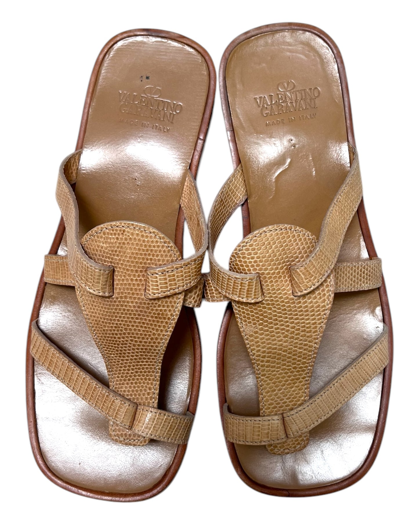 Vintage Valentino Lizard Leather Slides