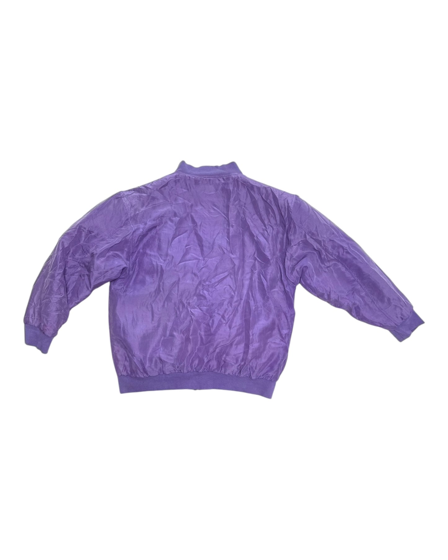 Vintage 1990s Love, Norma Jeane Purple Silk Bomber Jacket