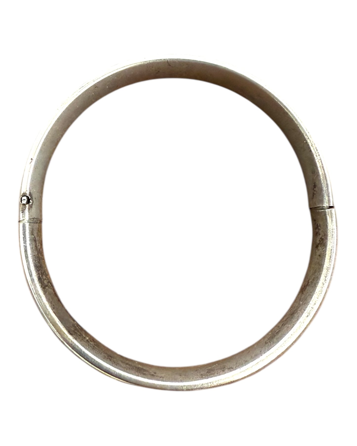 Vintage Etched Flower Silver Bangle