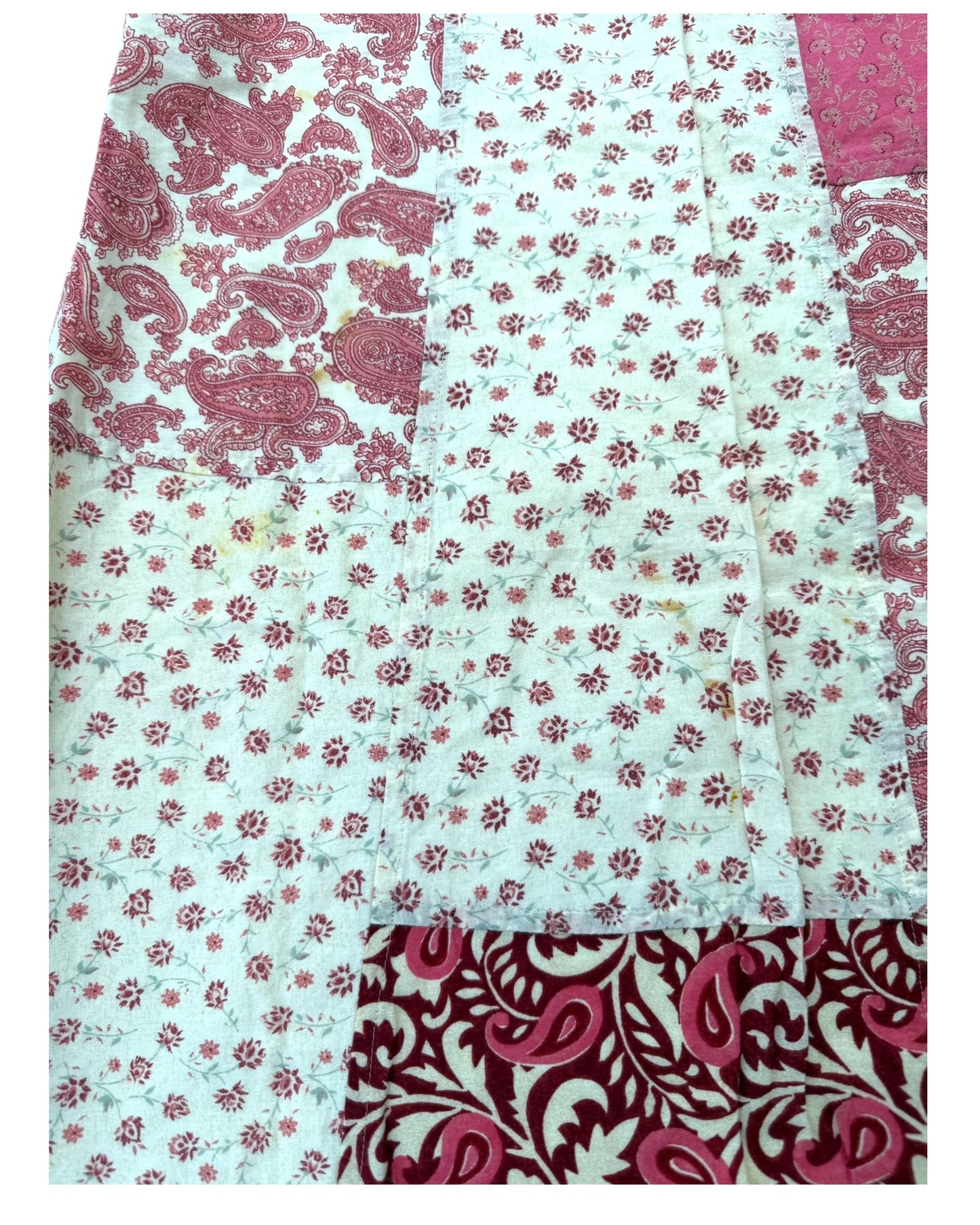 Vintage Pink Paisley Patchwork Skirt