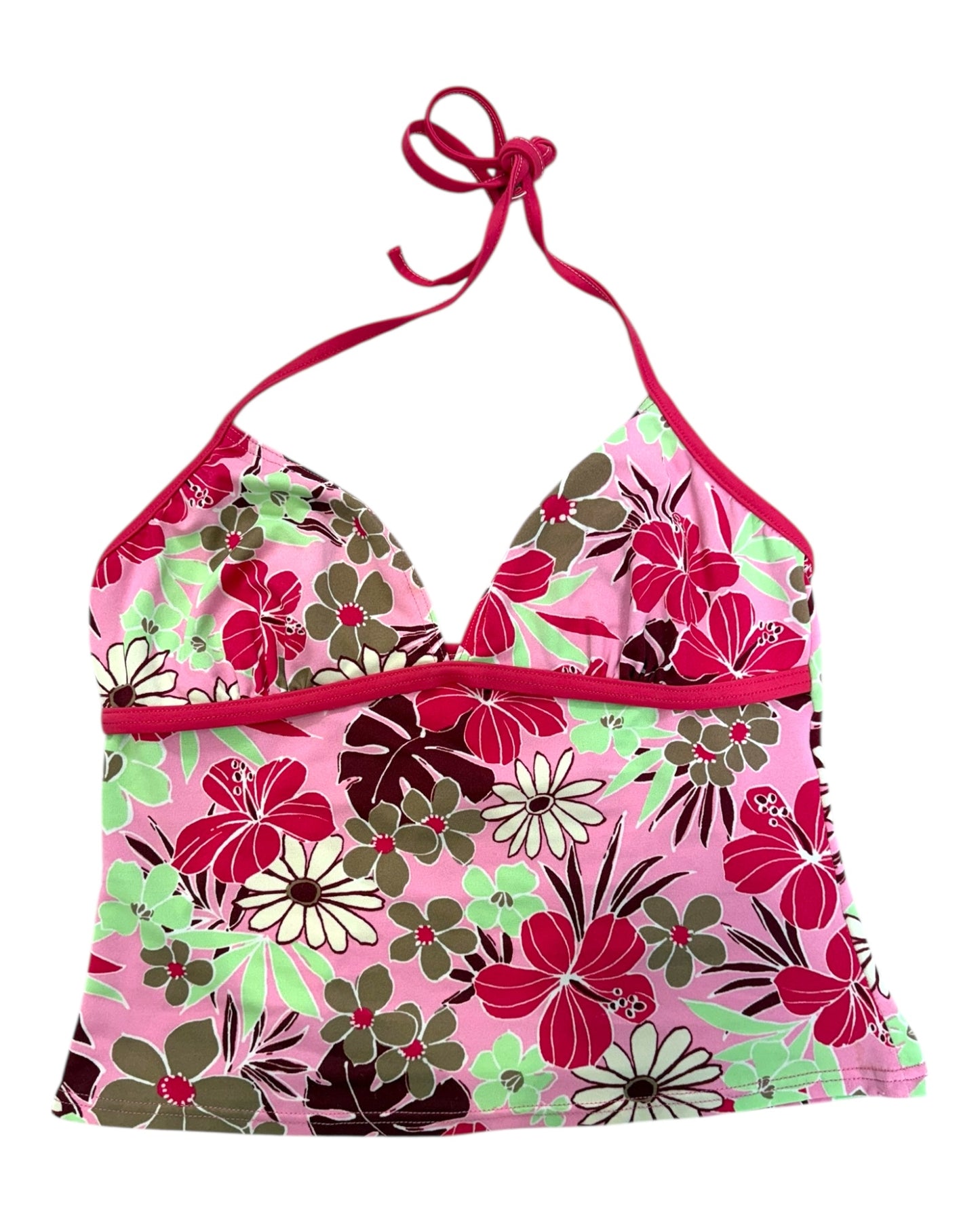 Vintage Pink Floral Tankini