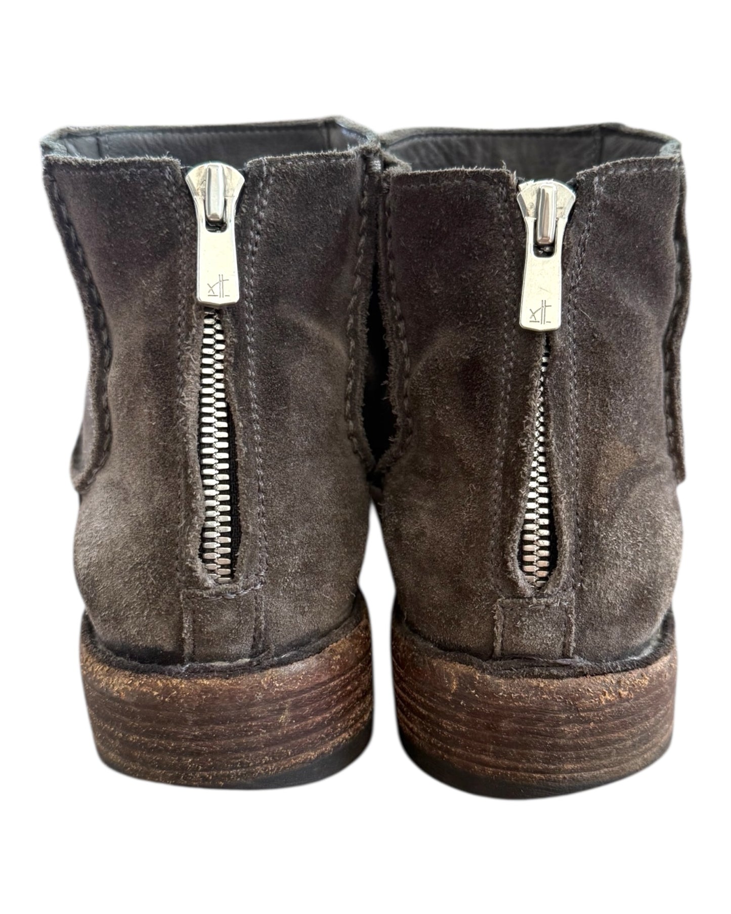 Pre-Loved Officine Creative Green Suede Ankle Boots