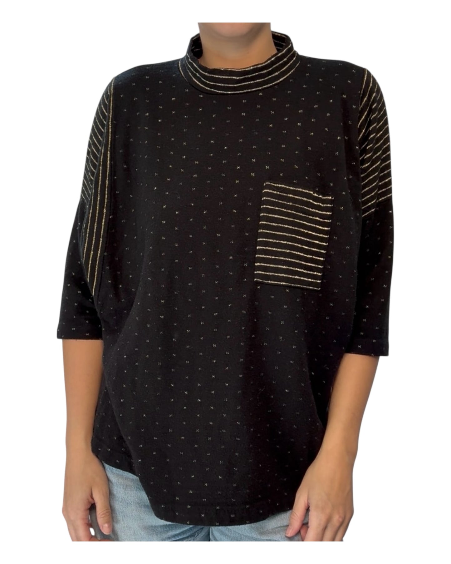Vintage 1980s Black and Gold Sweater Set