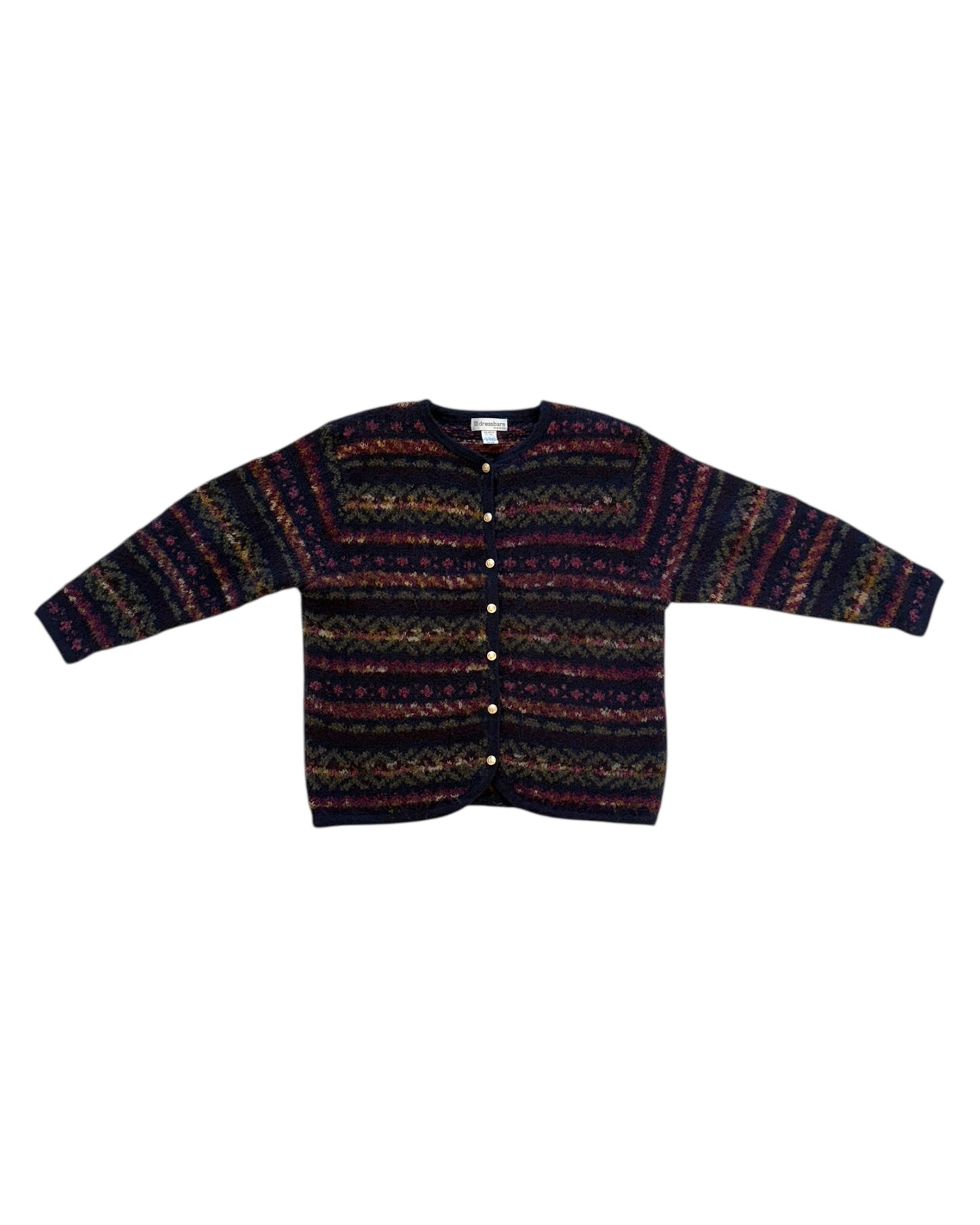 Vintage Navy and Purple Cardigan Sweater