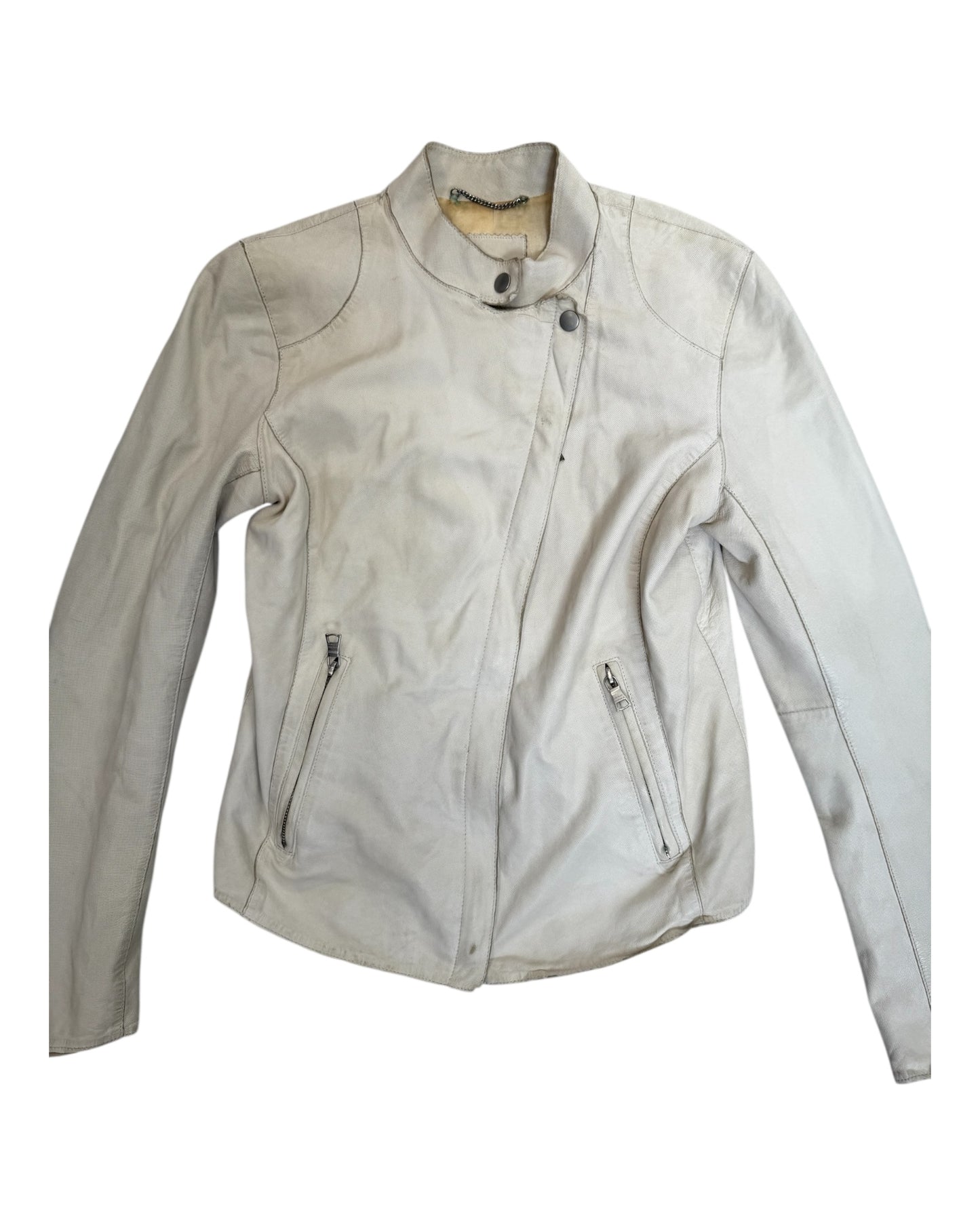 Vintage Banana Republic White Leather Jacket