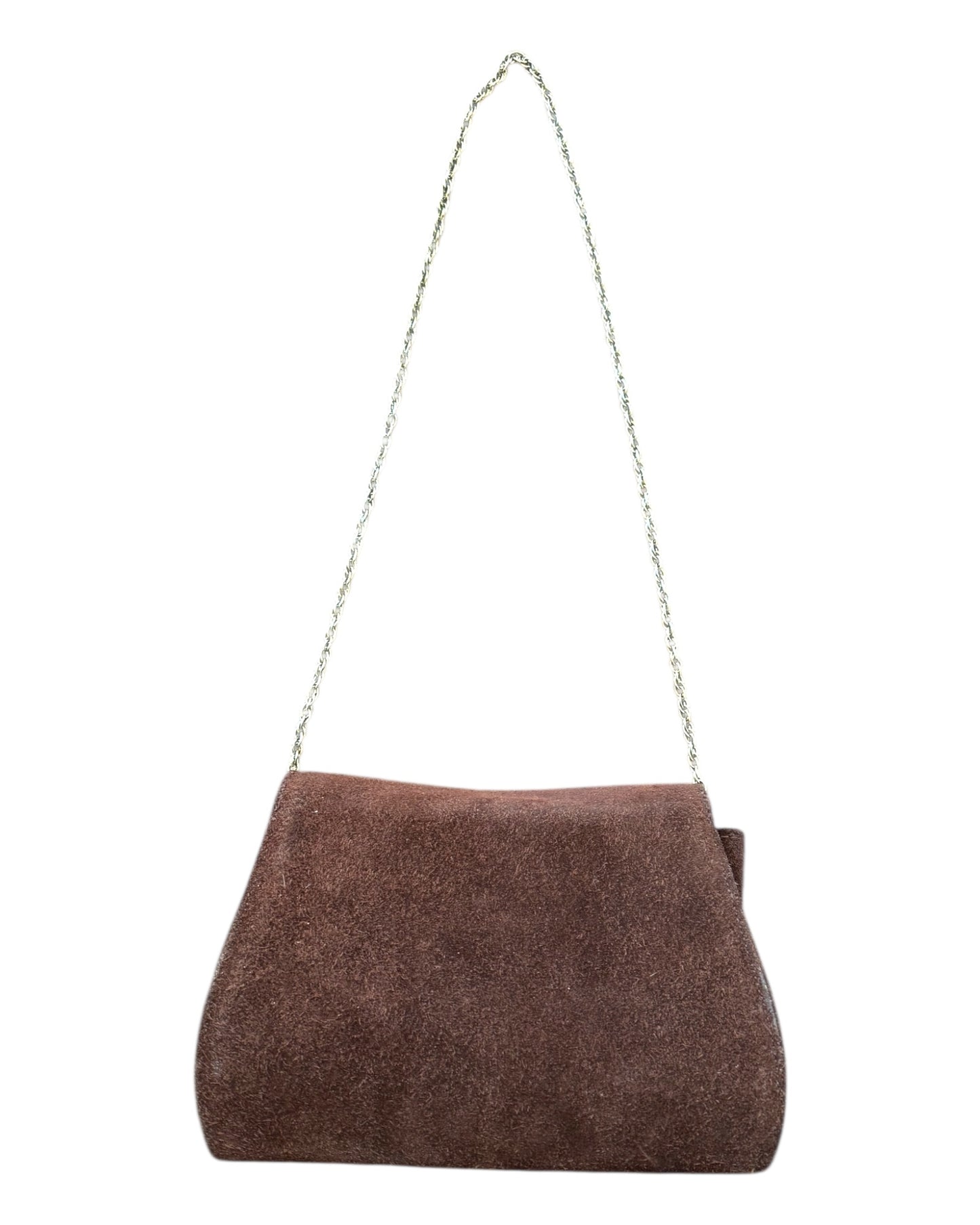Vintage 1950s Brown Bag with Gold Chain