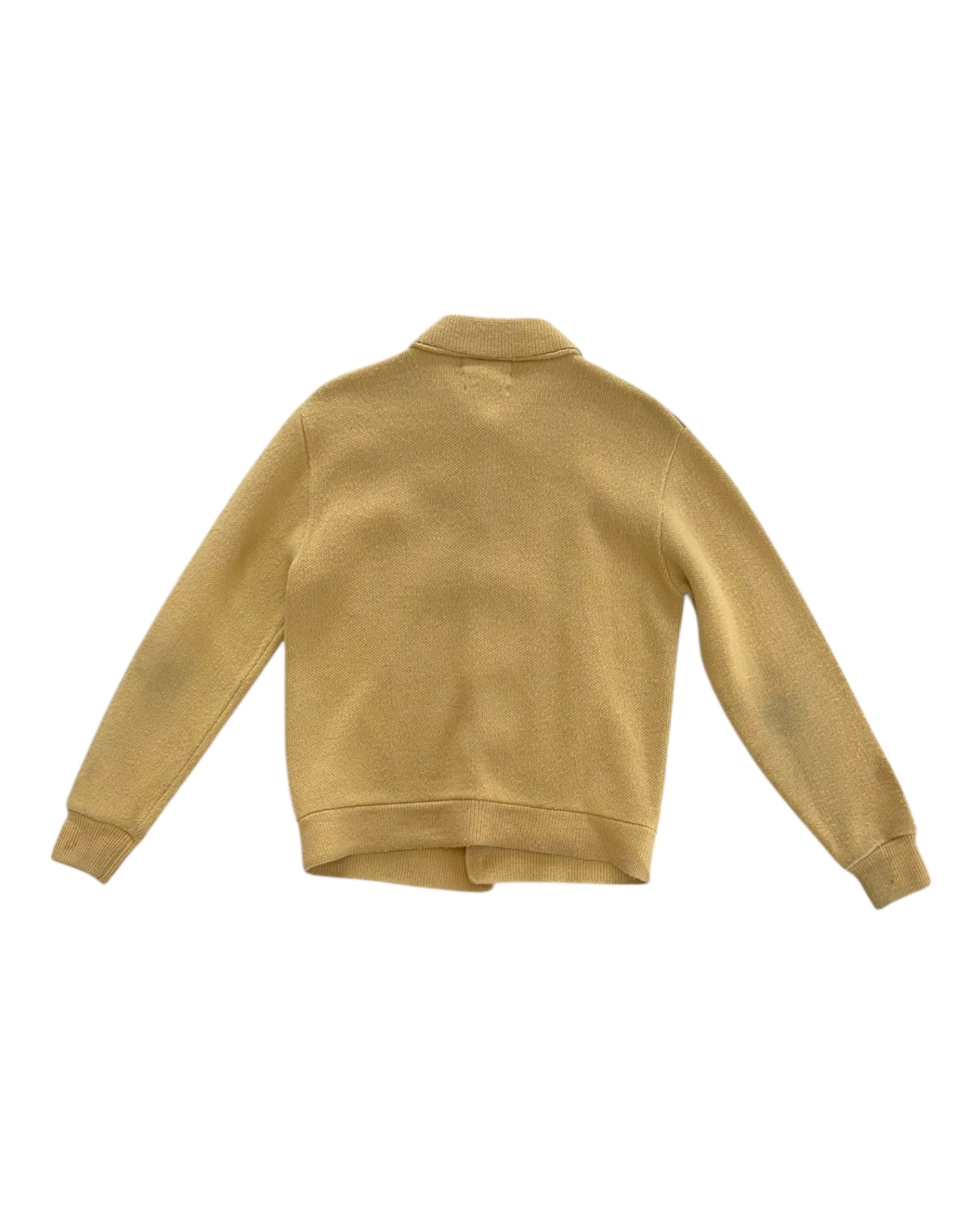 Vintage Tan Cardigan with Suede Panelling