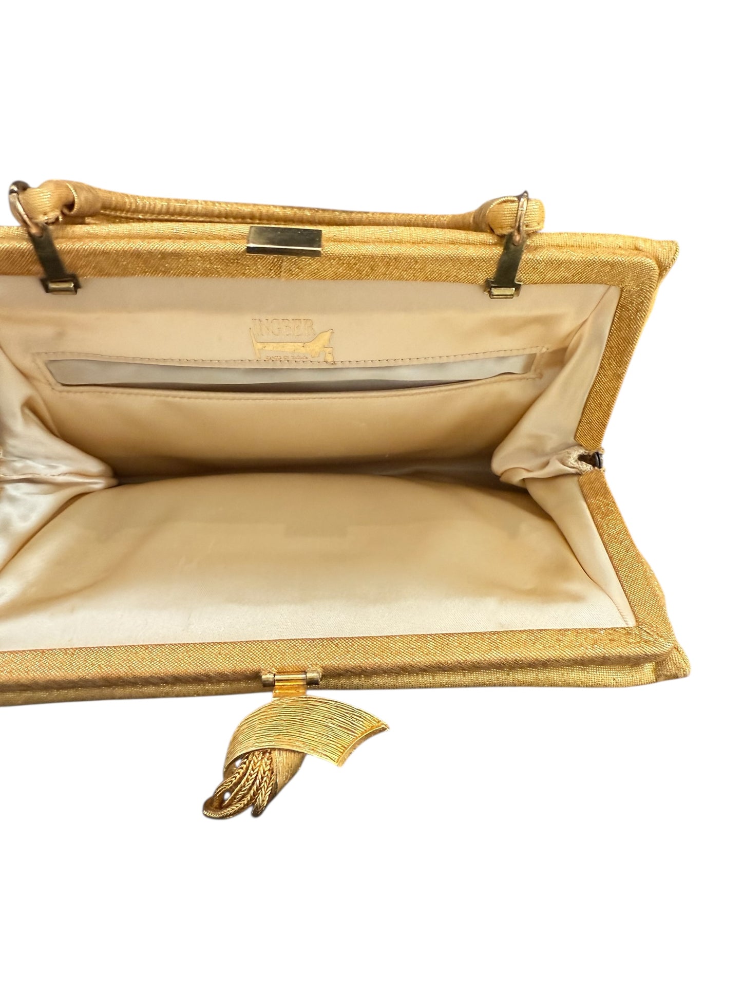 Vintage 1960s Gold Shimmer Clasp Purse