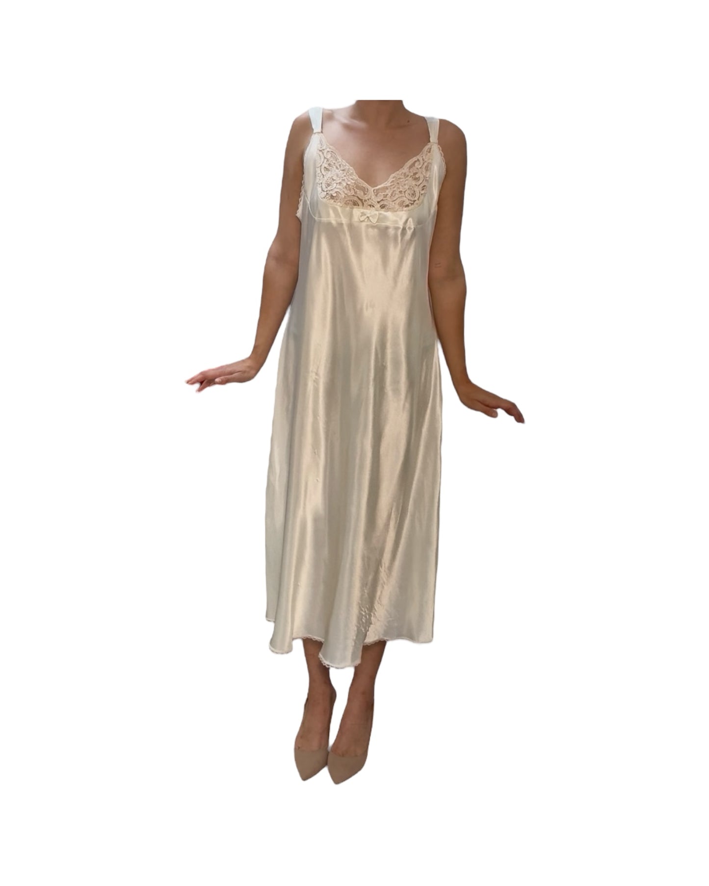 Vintage Jones New York White Lace Nightgown and Robe Set