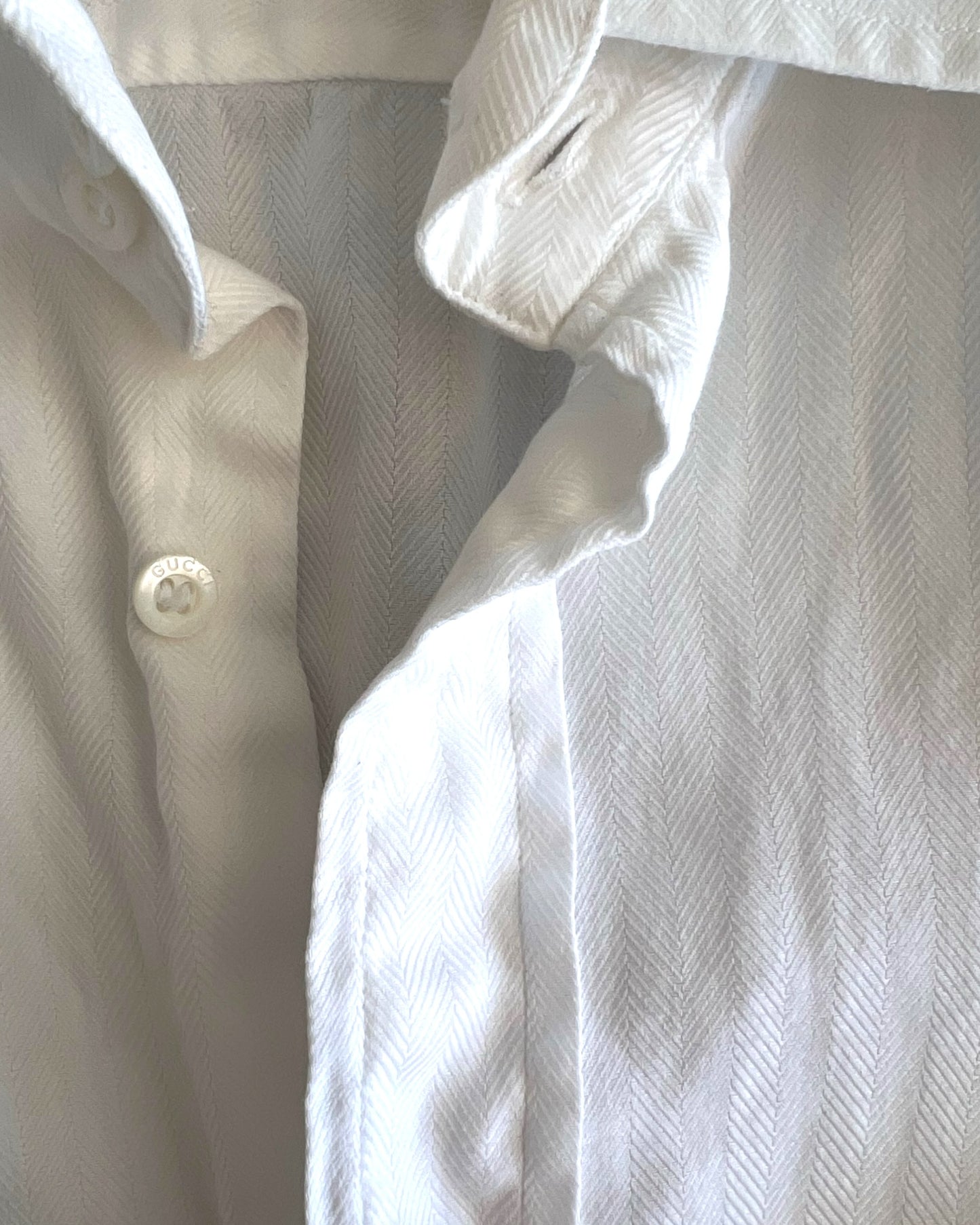 Vintage Gucci White Button-Up Top