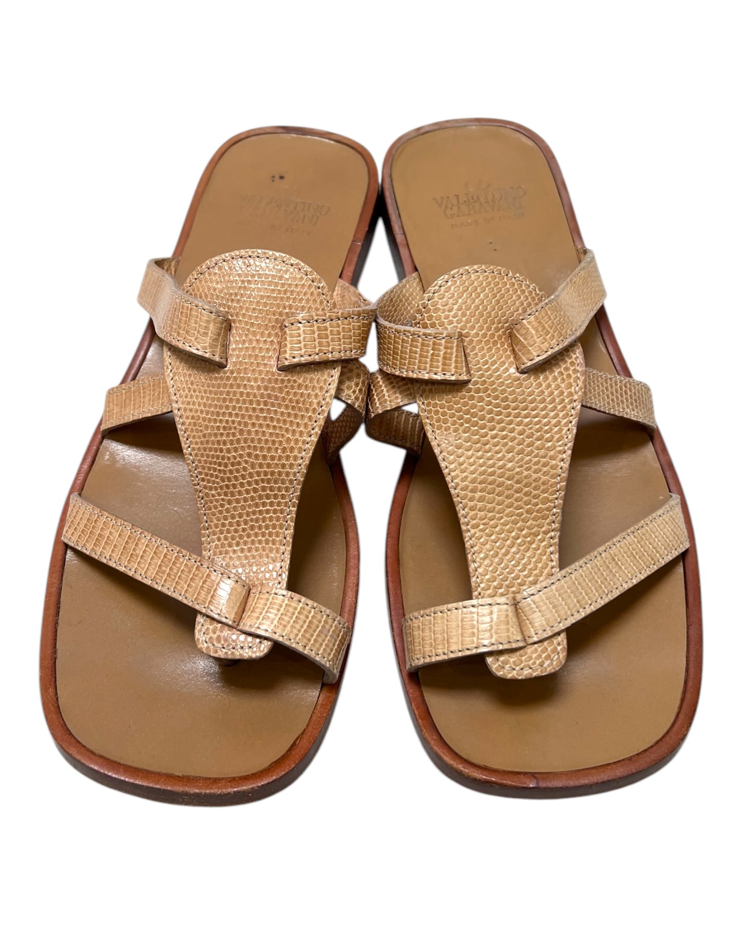 Vintage Valentino Lizard Leather Slides