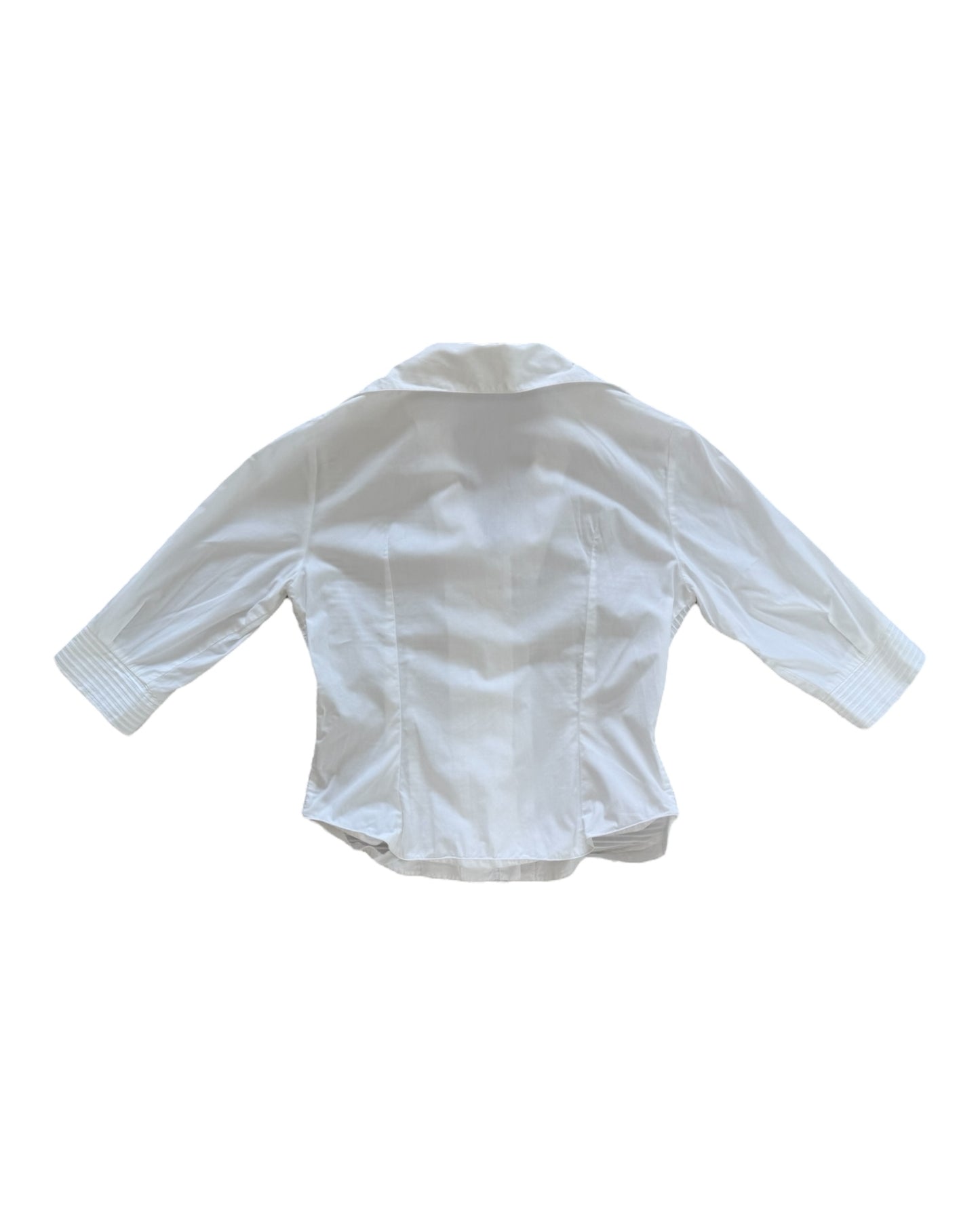 Vintage White Cotton Button-Up Blouse