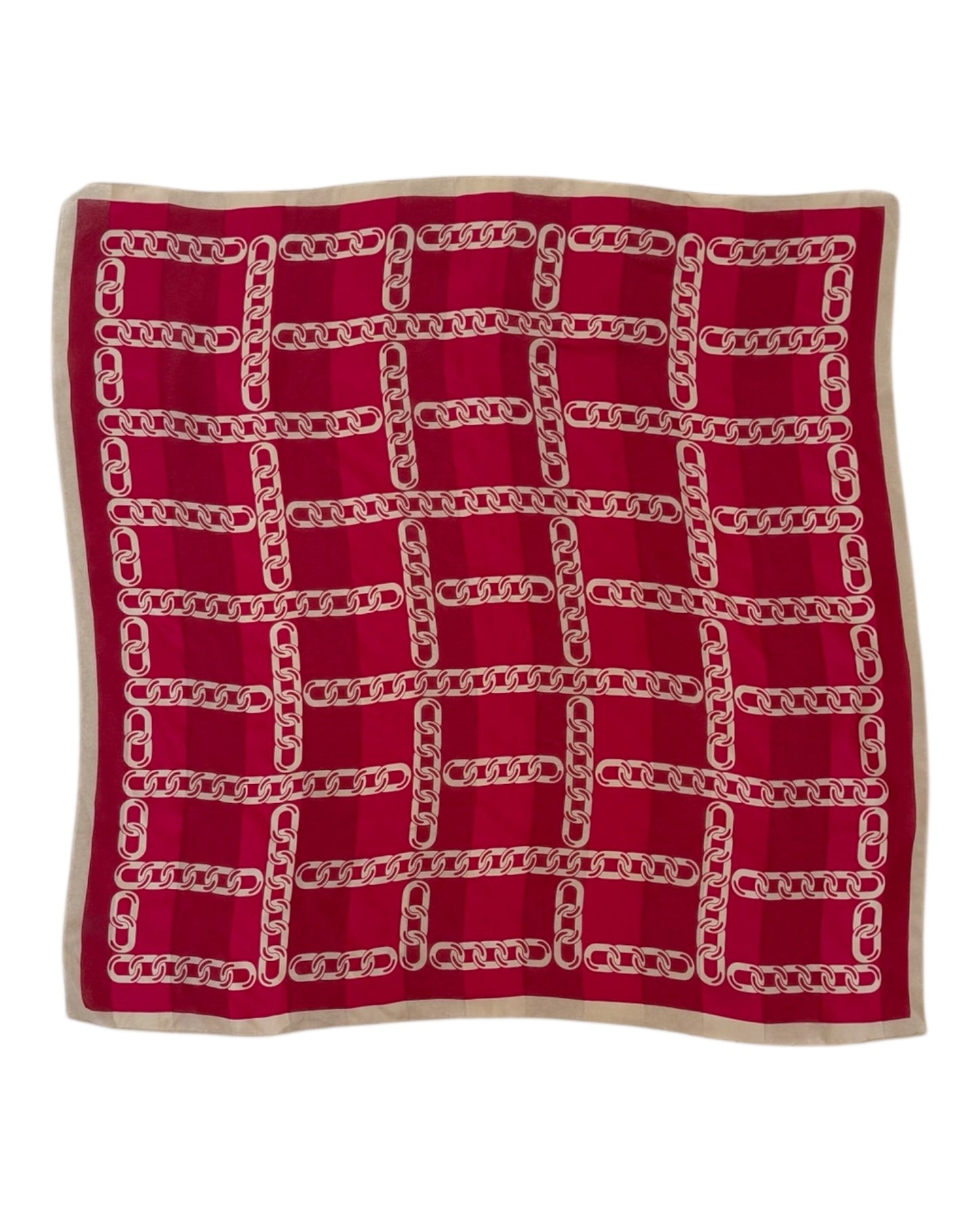 Vintage Red and Gold Chain Silk Scarf