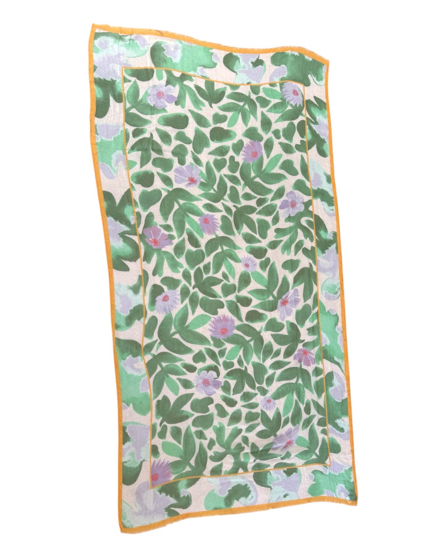 Vintage Green, Orange and Purple Cotton Blanket / Scarf