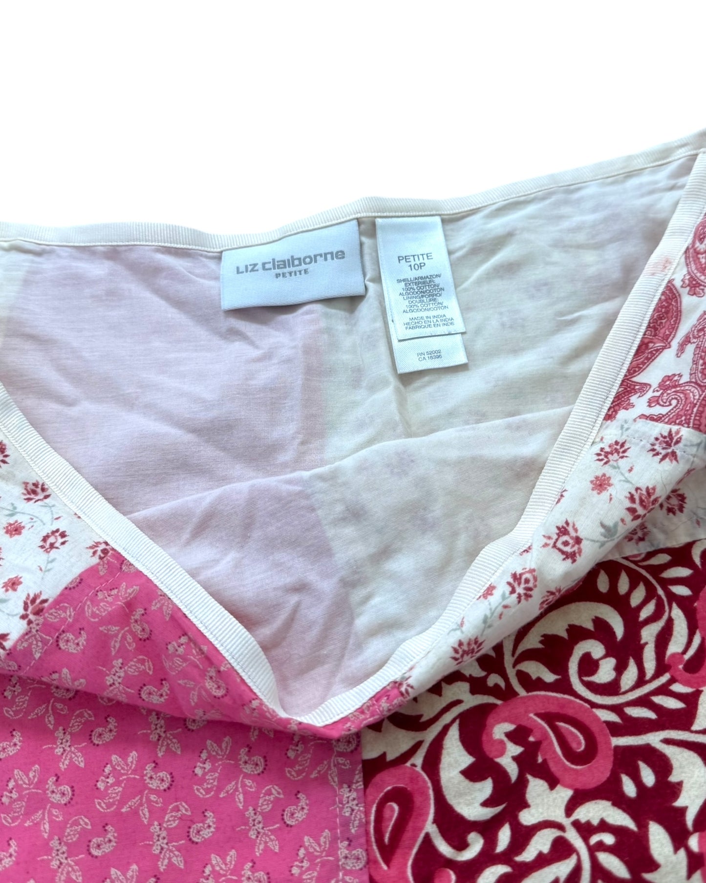 Vintage Pink Paisley Patchwork Skirt