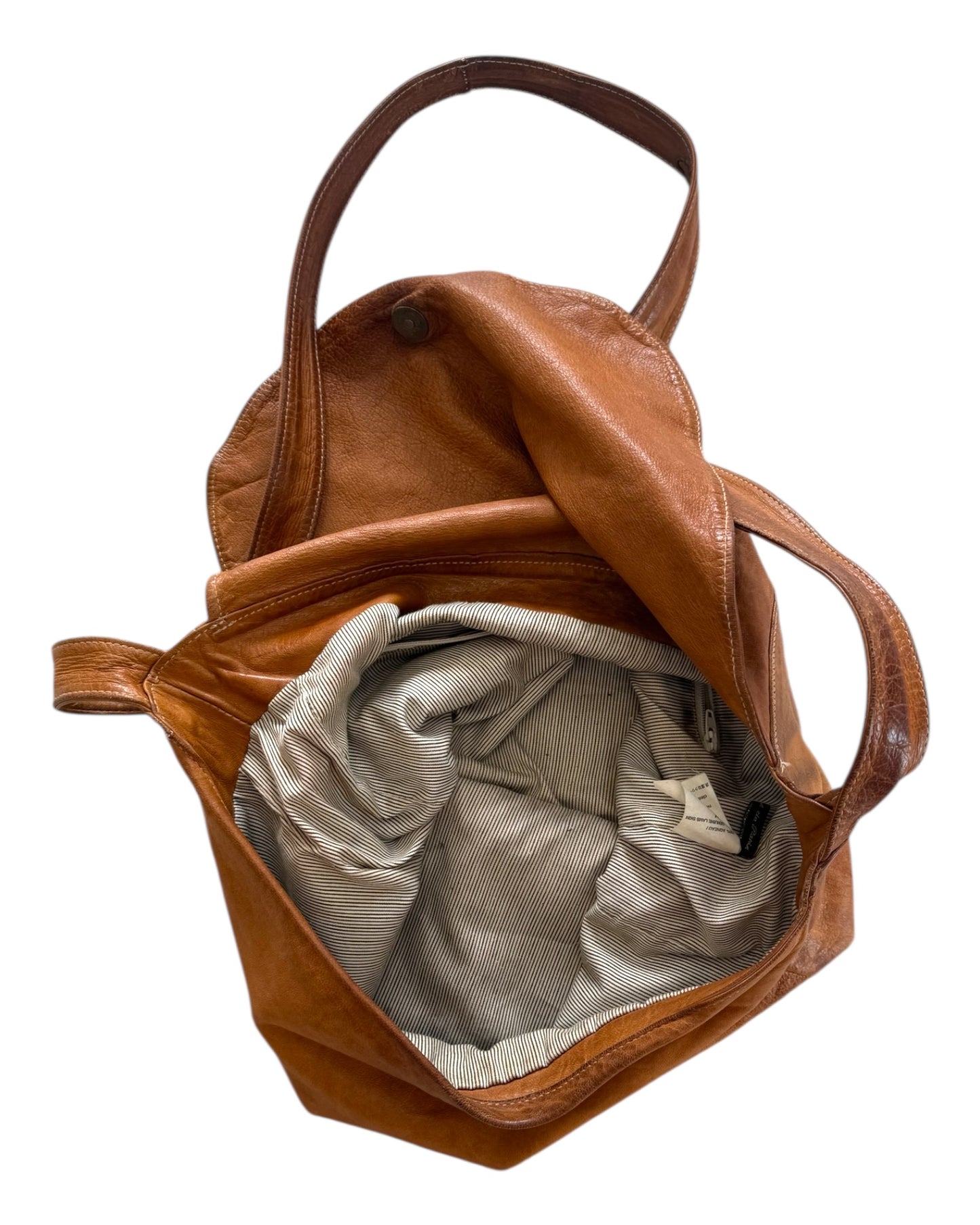 Vintage Parisian Tan Lambskin Satchel Bag
