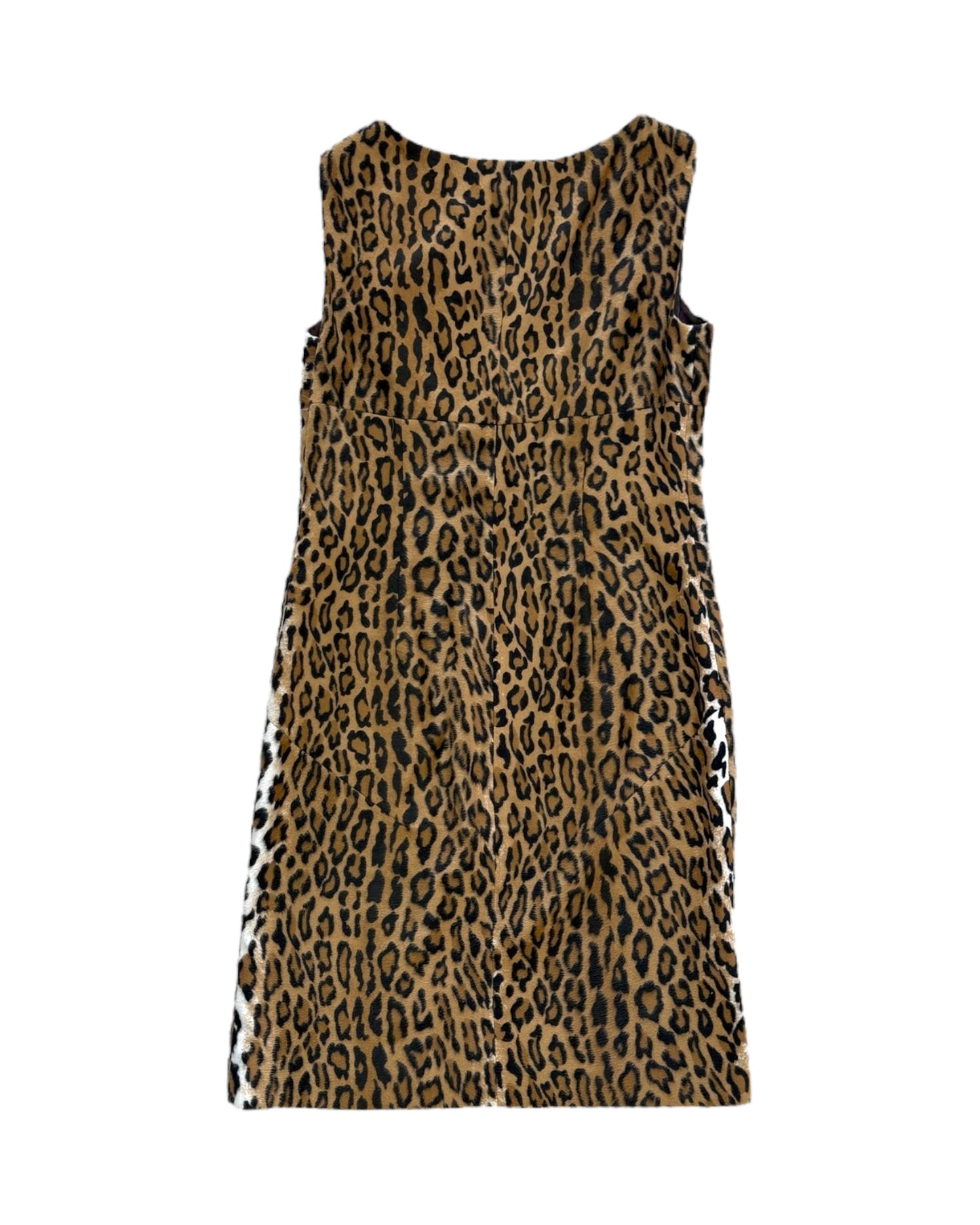 Vintage 2000s Moschino Faux Fur Leopard Print Dress
