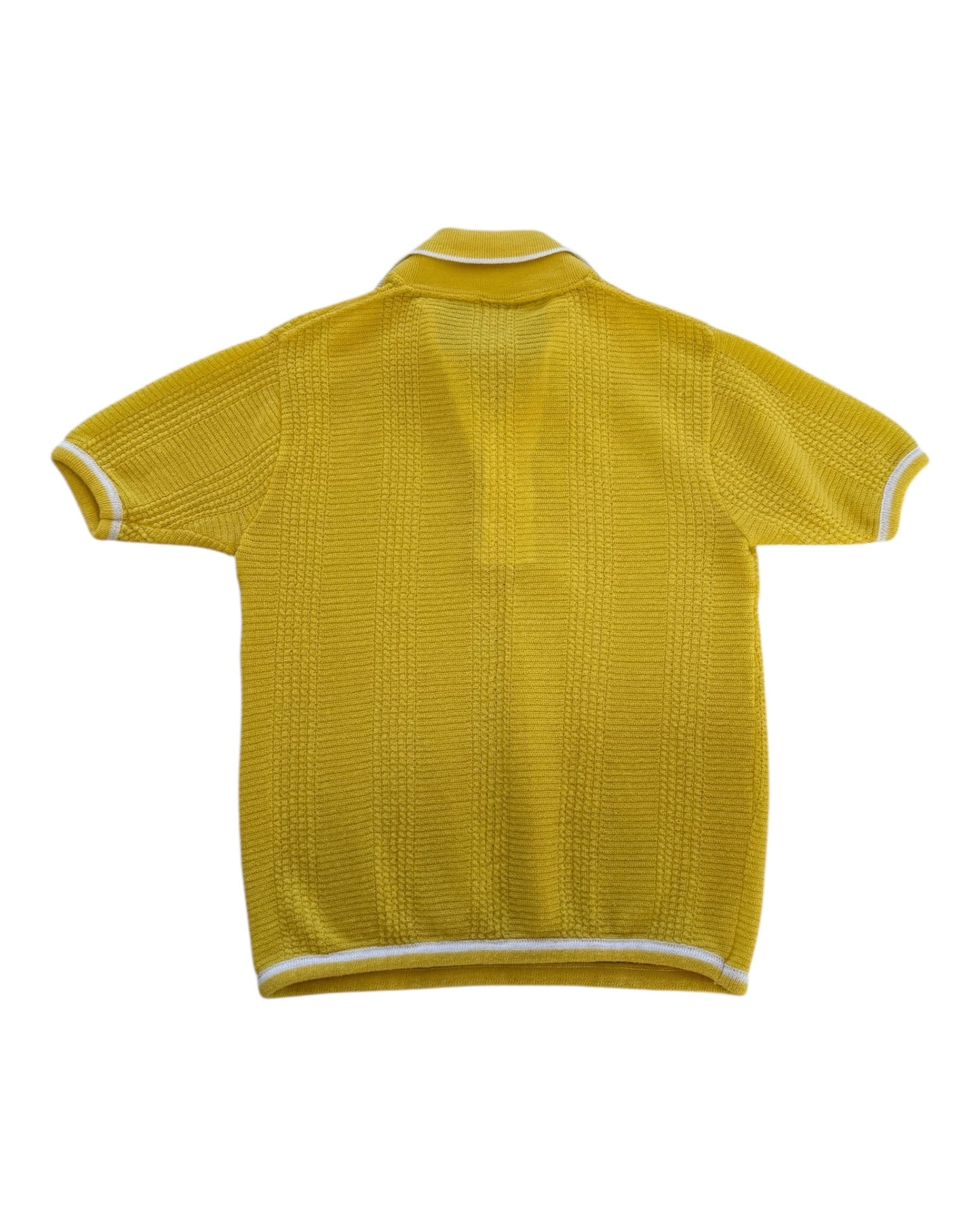 Vintage Yellow Knit Polo Top