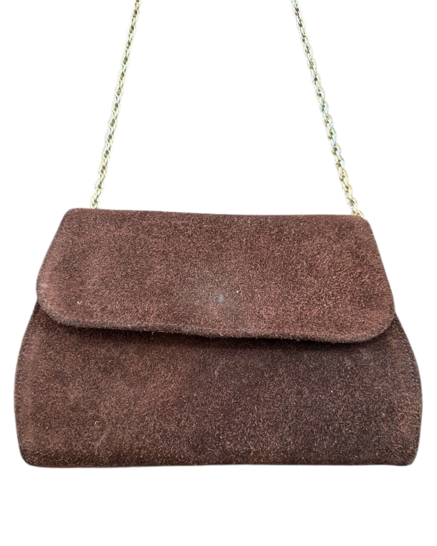 Vintage 1950s Brown Bag with Gold Chain