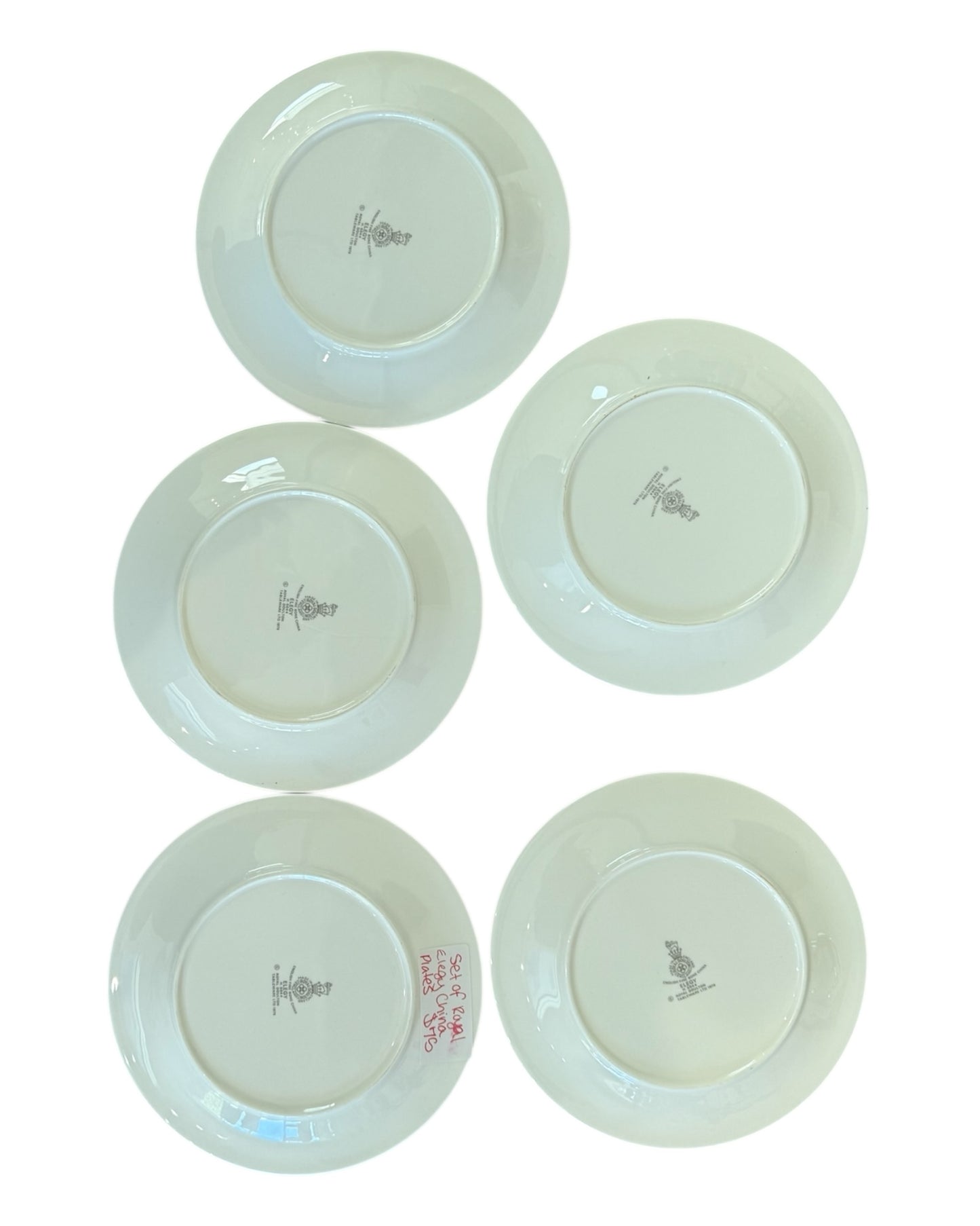 Vintage Set of 5 Royal Elegy Fine China Plates