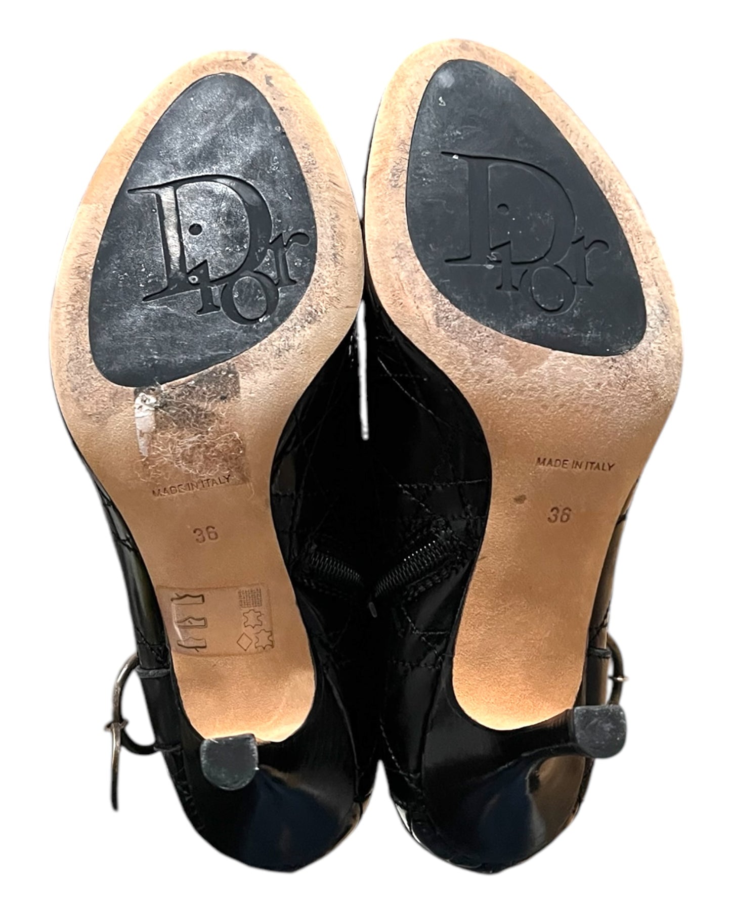 Vintage Dior Black Bootie Heels with Charm