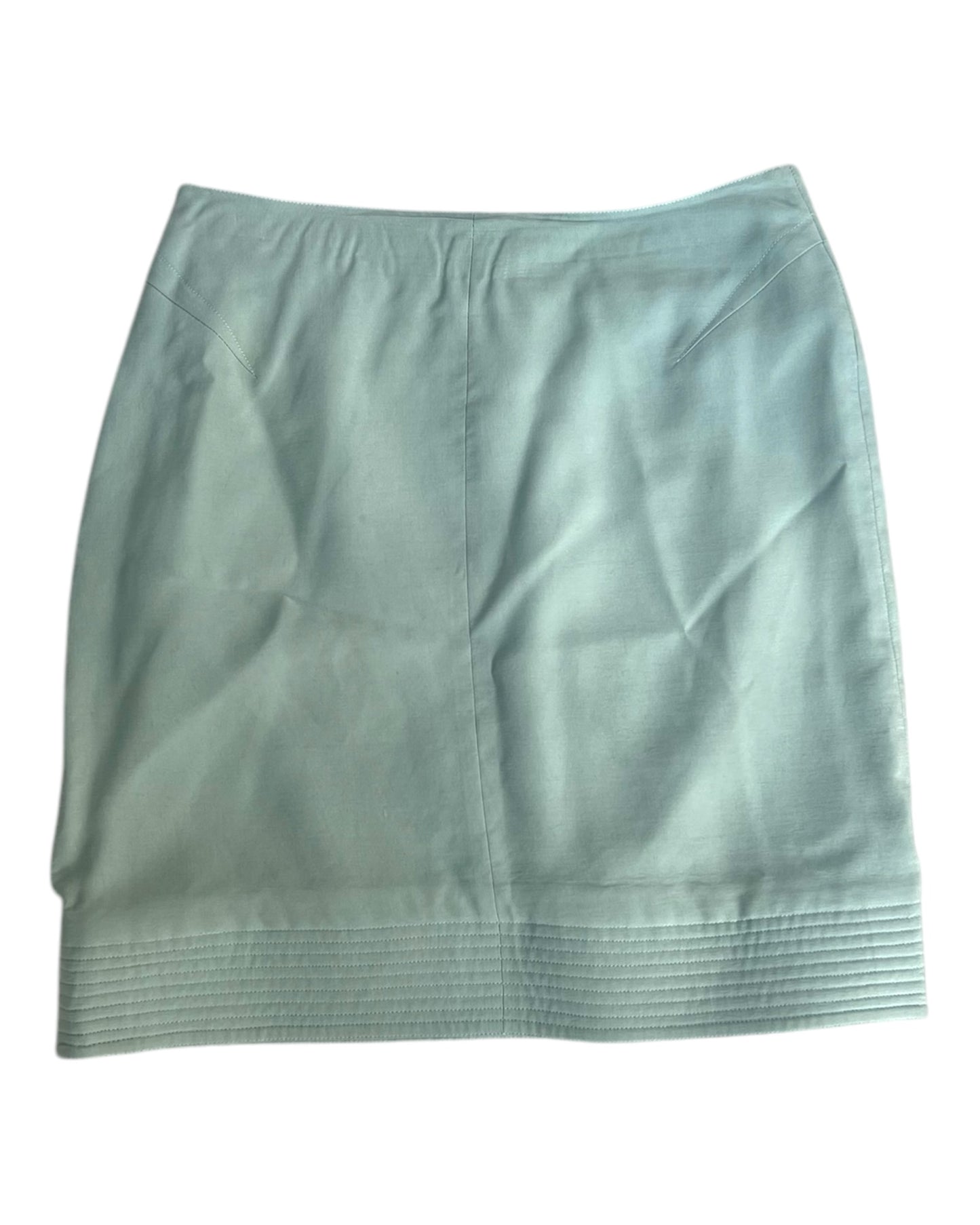 Vintage Claude Montana Seafoam Green Silk Mini Skirt