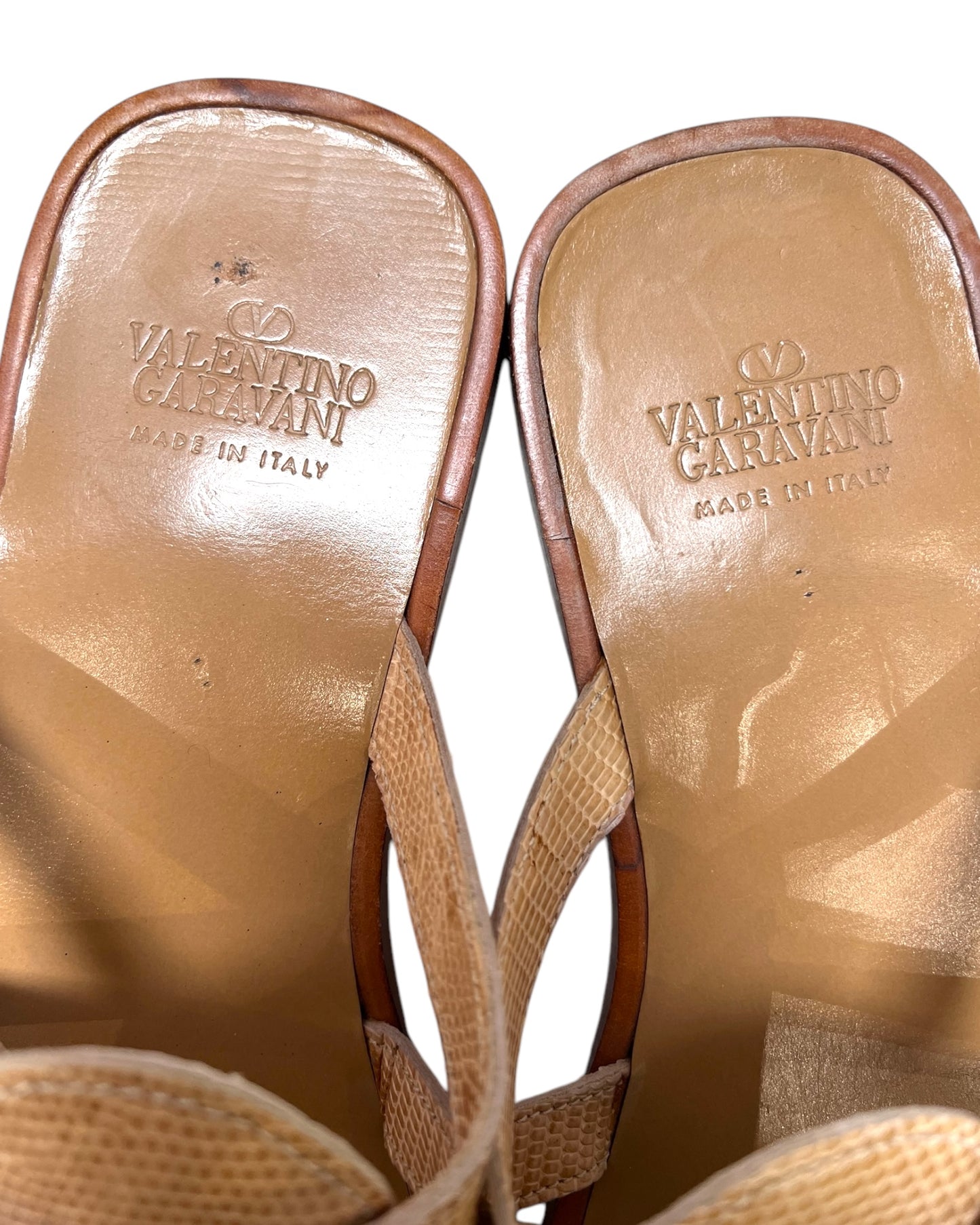 Vintage Valentino Lizard Leather Slides