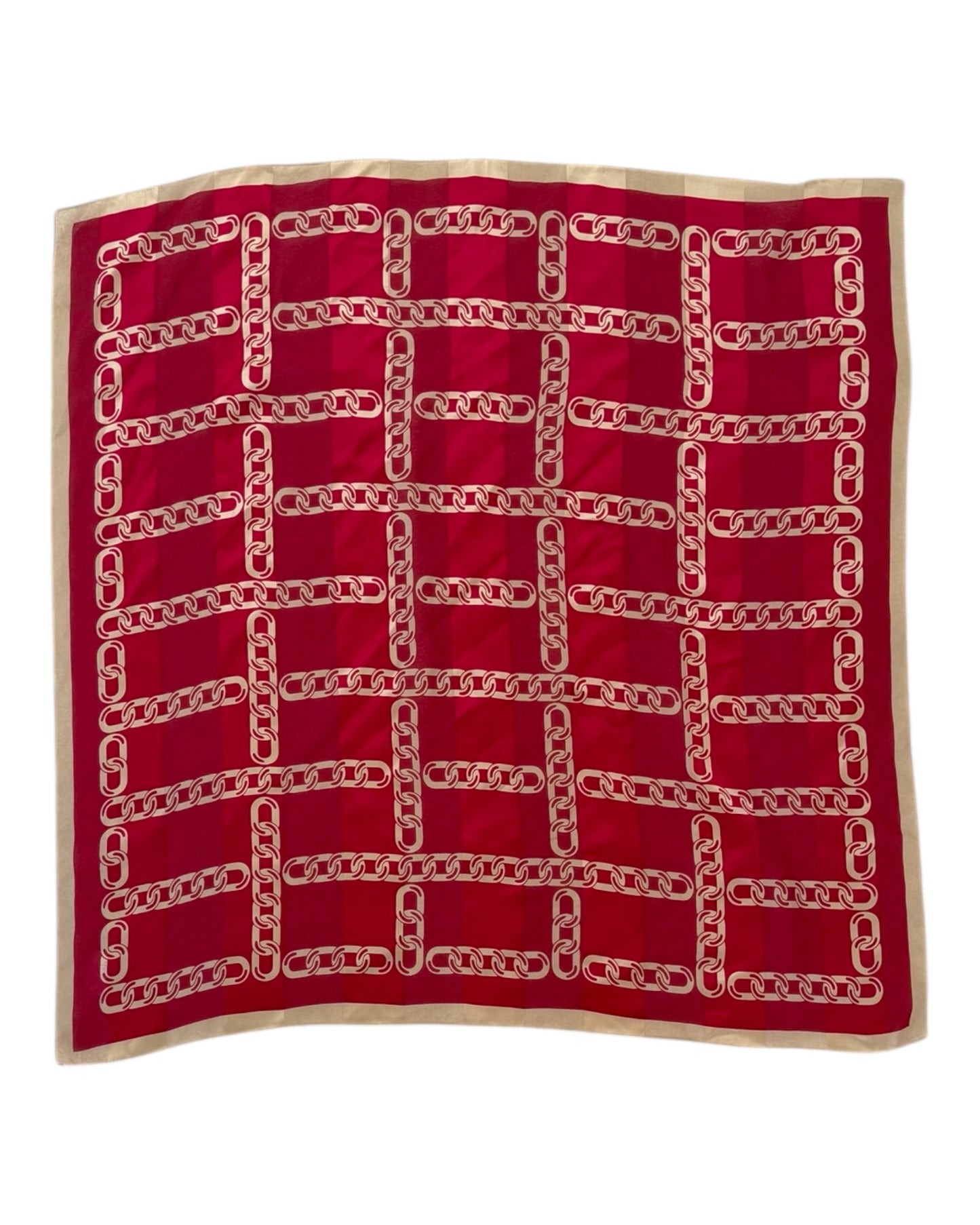 Vintage Red and Gold Chain Silk Scarf