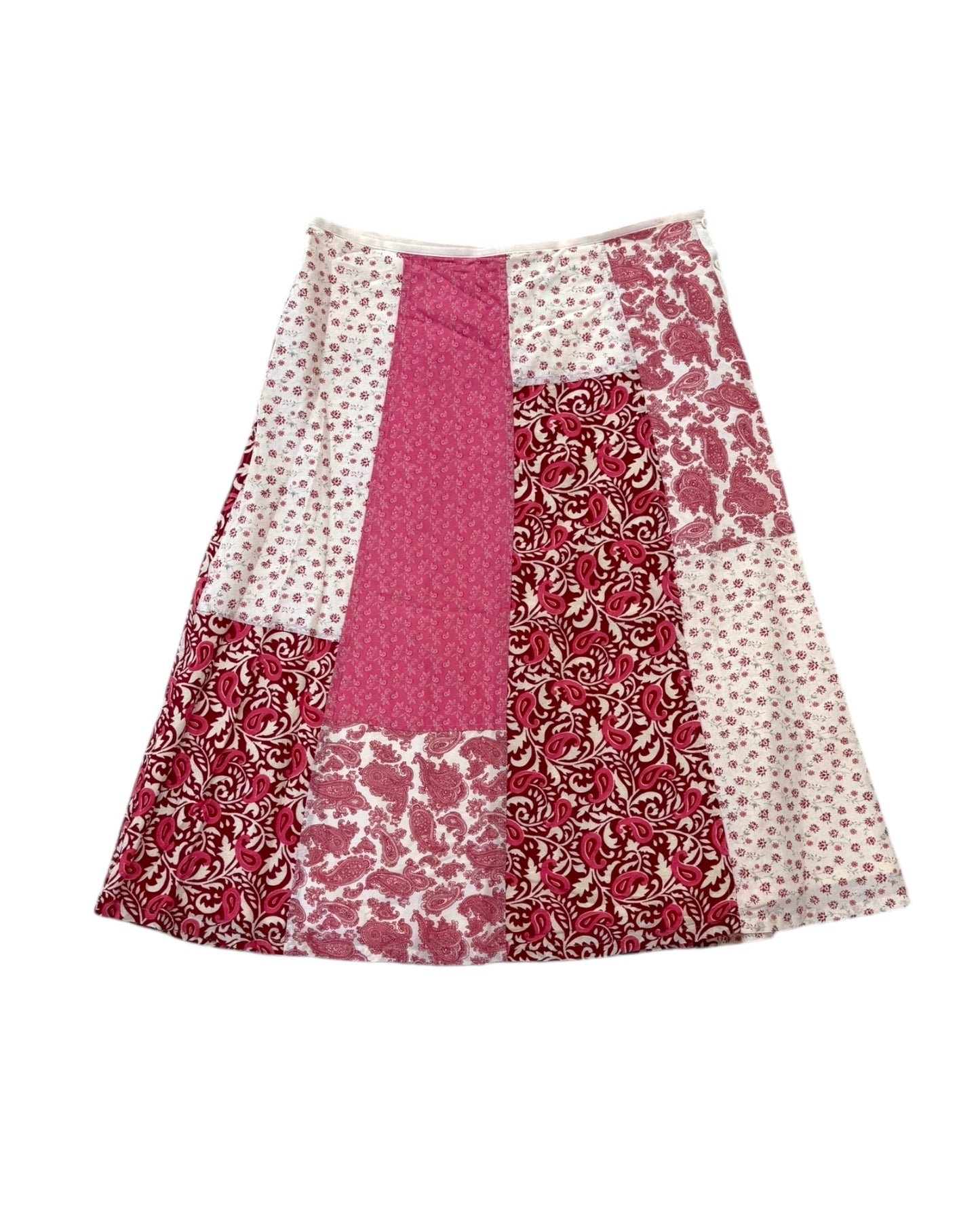 Vintage Pink Paisley Patchwork Skirt