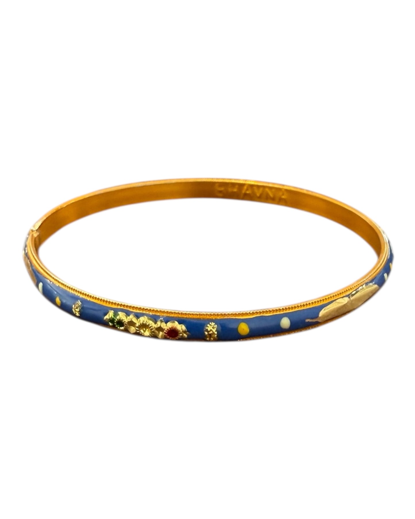 Vintage Blue and Gold Indian Bangle