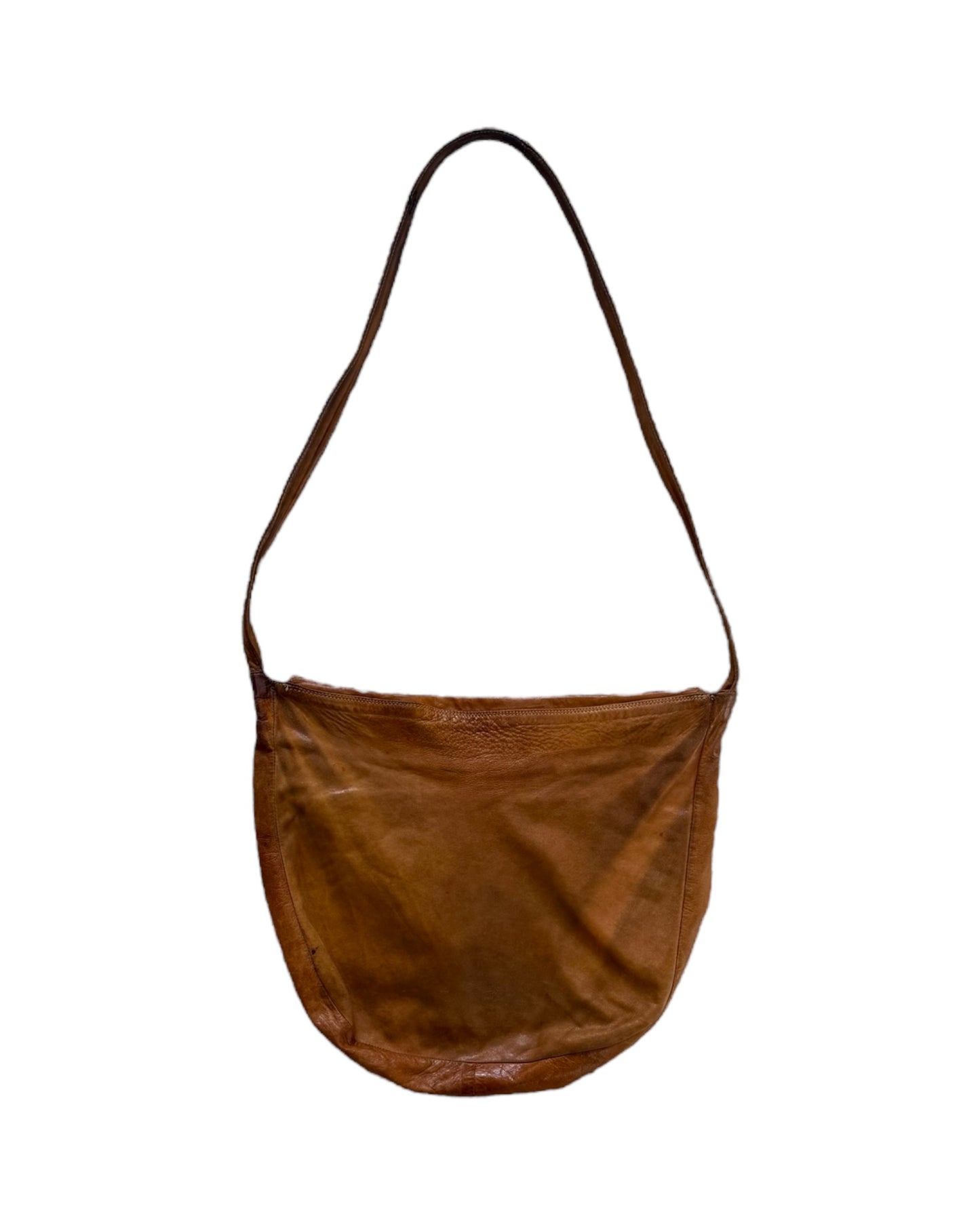 Vintage Parisian Tan Lambskin Satchel Bag